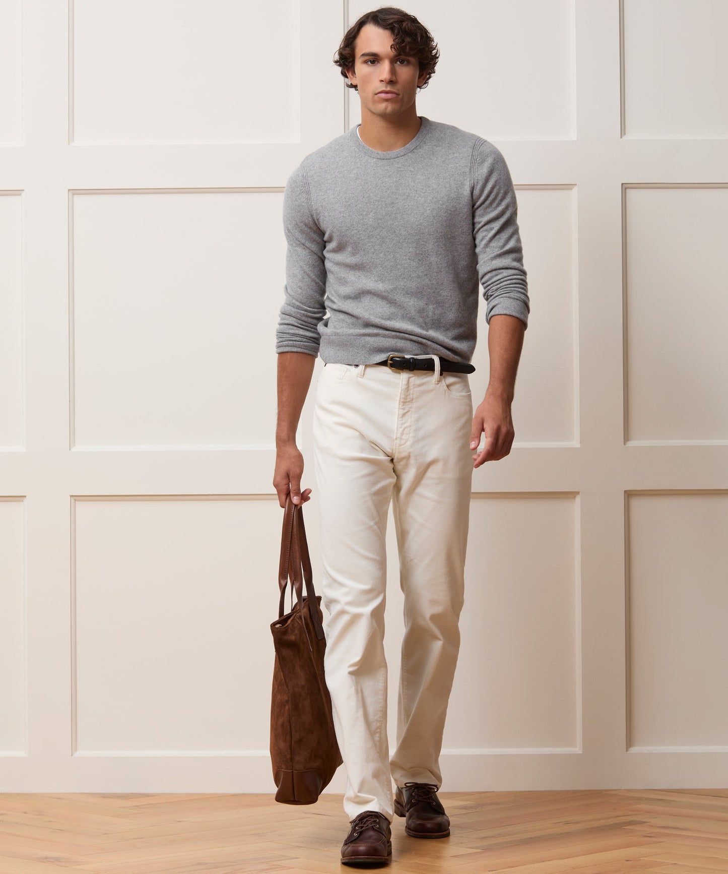 Todd Snyder Midweight Cashmere Crewneck in Gray Heather Grey Heather