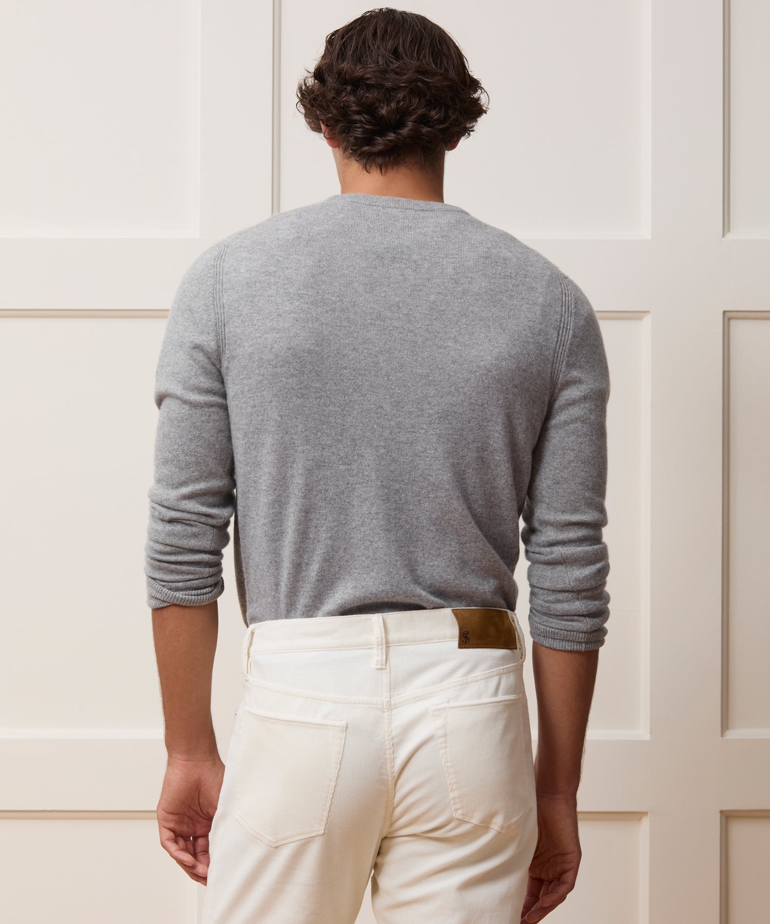 Todd Snyder Midweight Cashmere Crewneck in Gray Heather Grey Heather