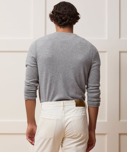 Todd Snyder Midweight Cashmere Crewneck in Gray Heather Grey Heather