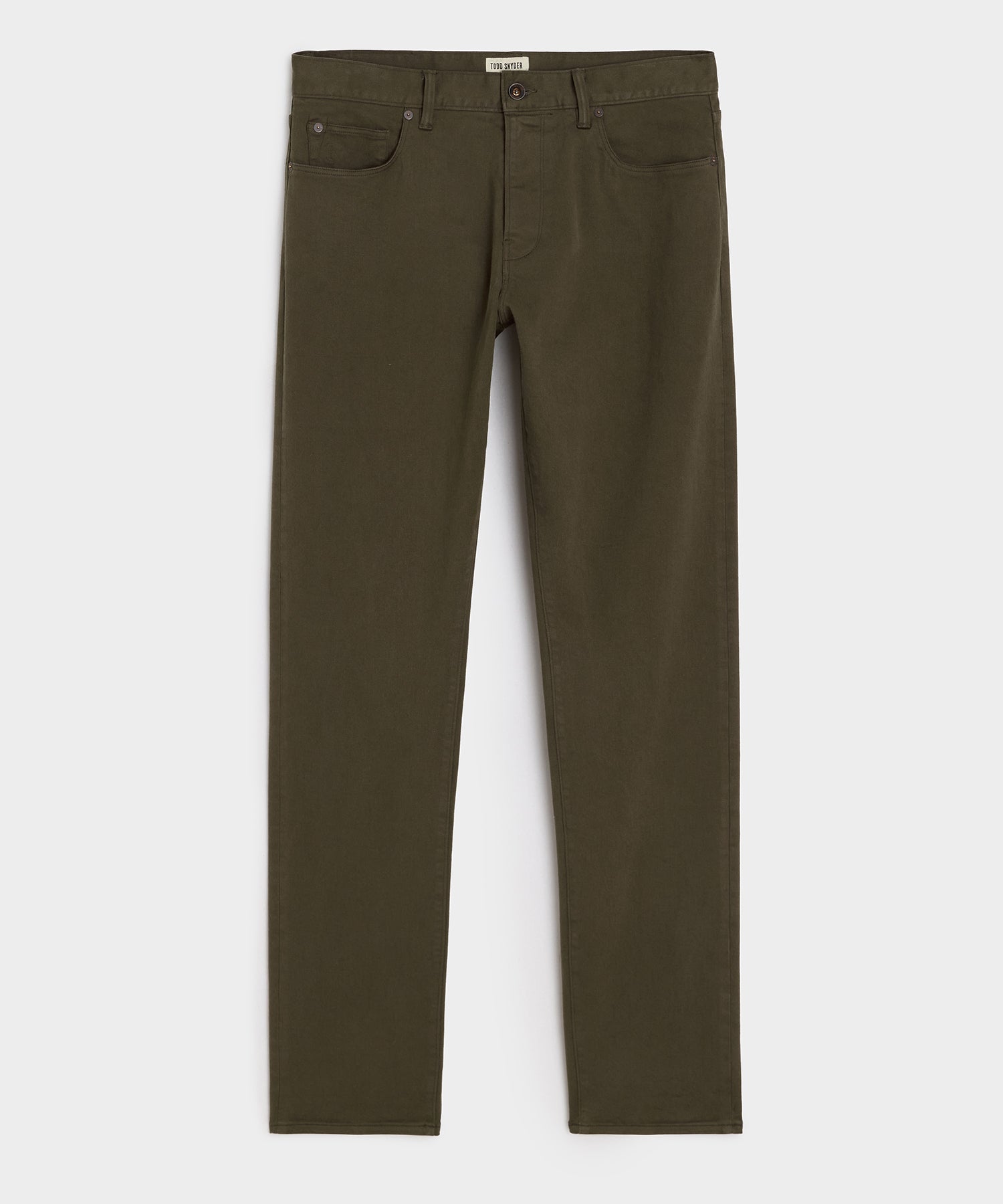 Todd Snyder Slim Garment-Dyed 5-Pocket Chino in Olive Vine Olive Vine