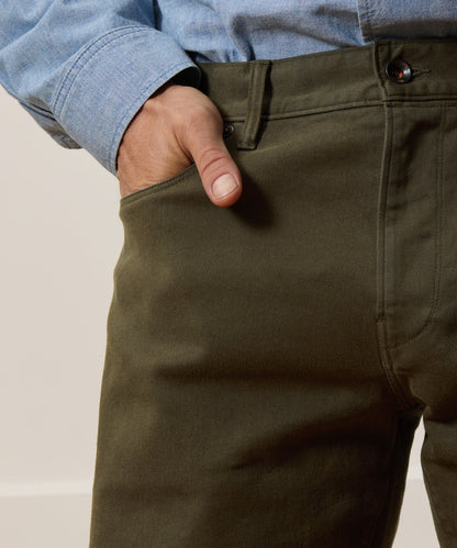 Todd Snyder Slim Garment-Dyed 5-Pocket Chino in Olive Vine Olive Vine
