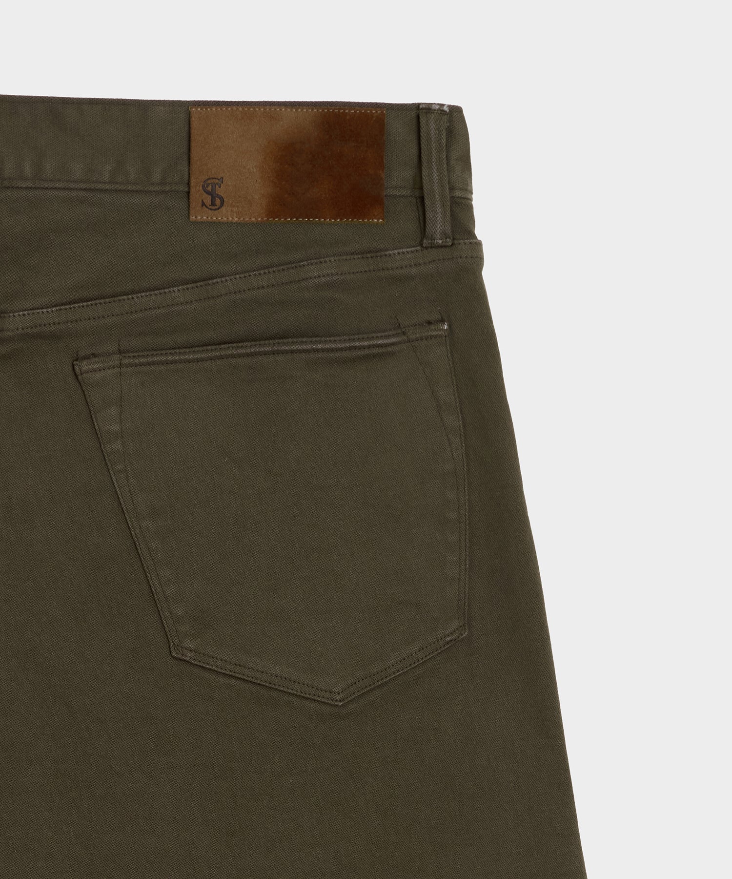 Todd Snyder Slim Garment-Dyed 5-Pocket Chino in Olive Vine Olive Vine