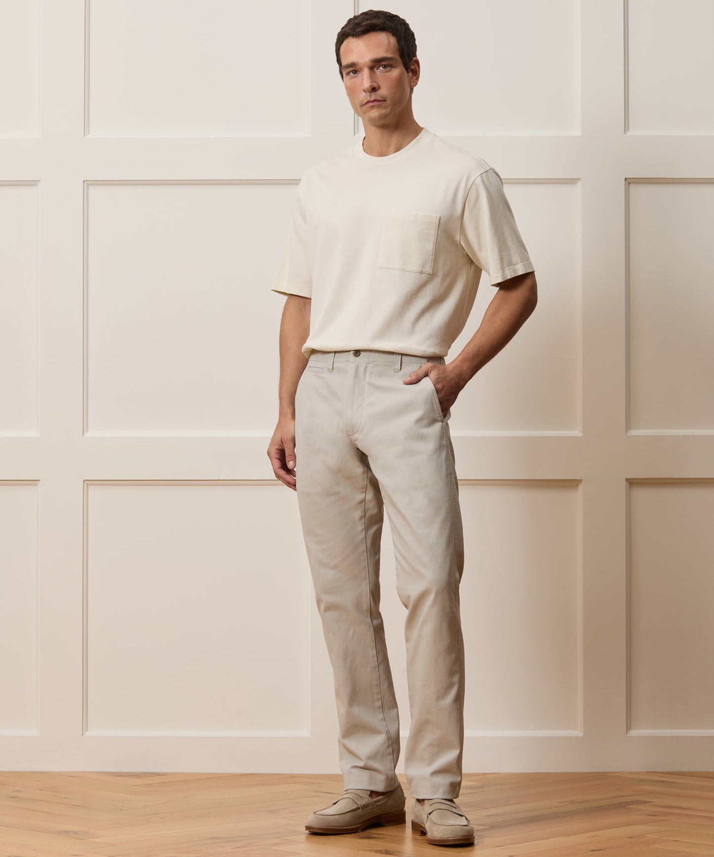 Todd Snyder Straight Fit Favorite Chino in Stone Stone