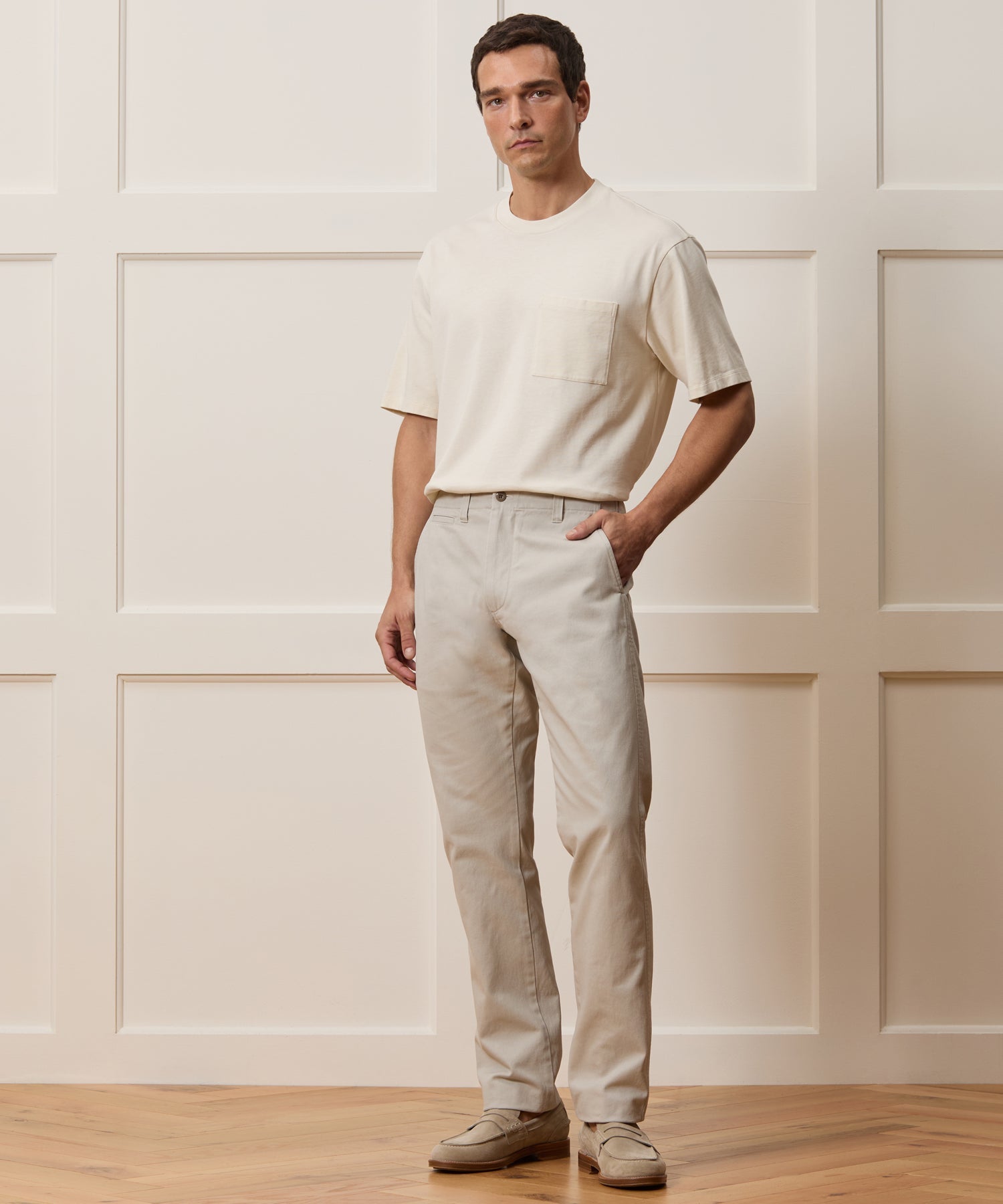 Todd Snyder Straight Fit Favorite Chino in Stone Stone