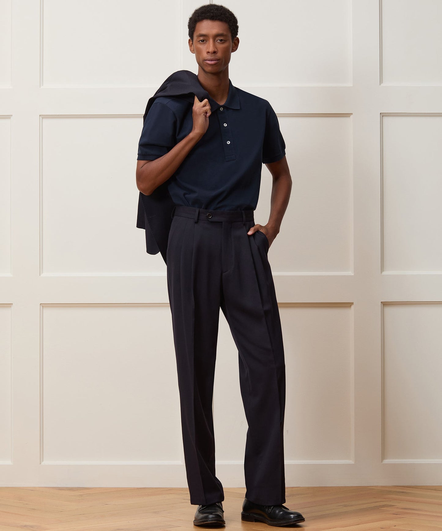Todd Snyder Cotton Pique Polo in Classic Navy Classic Navy