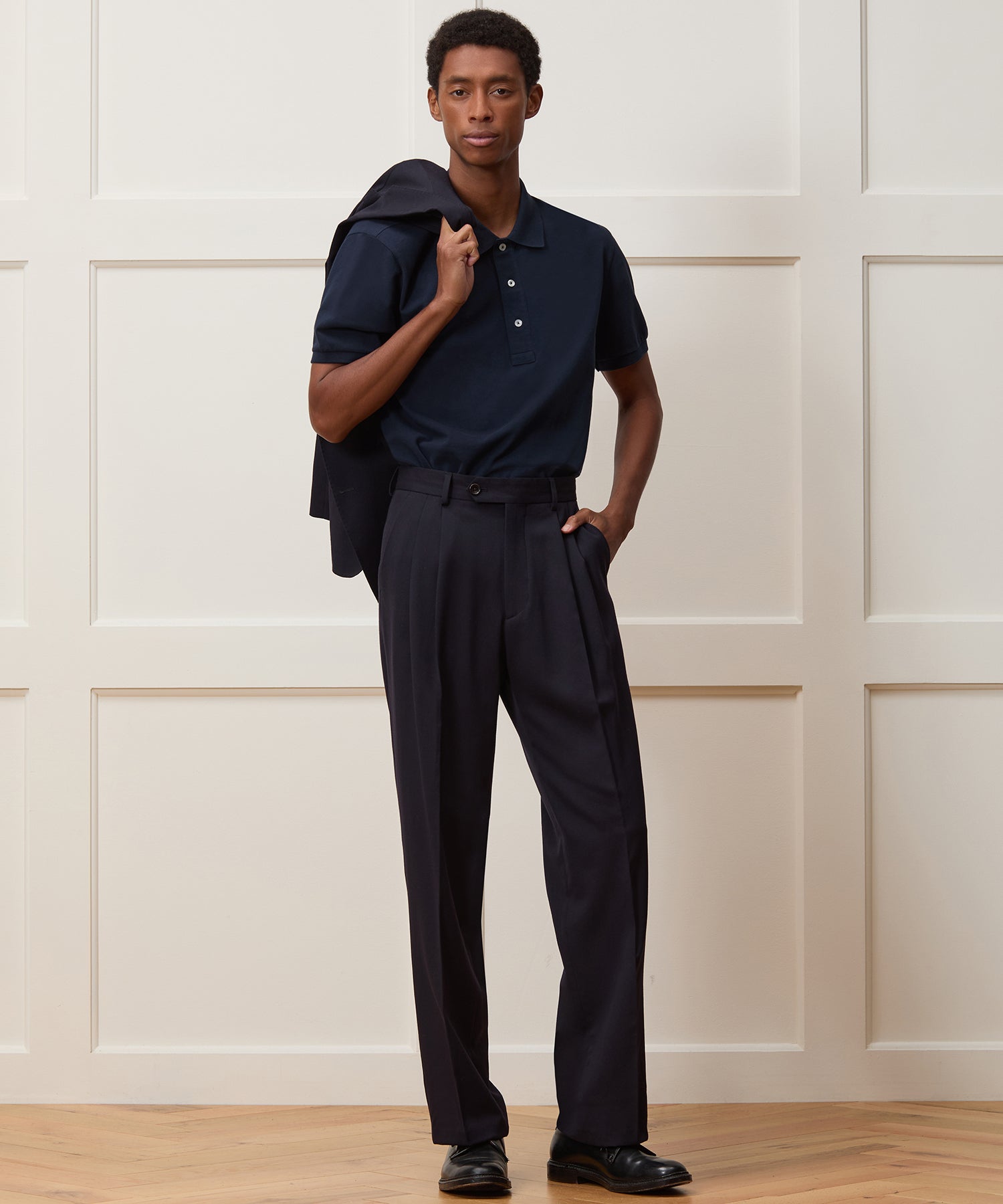 Todd Snyder Cotton Pique Polo in Classic Navy Classic Navy
