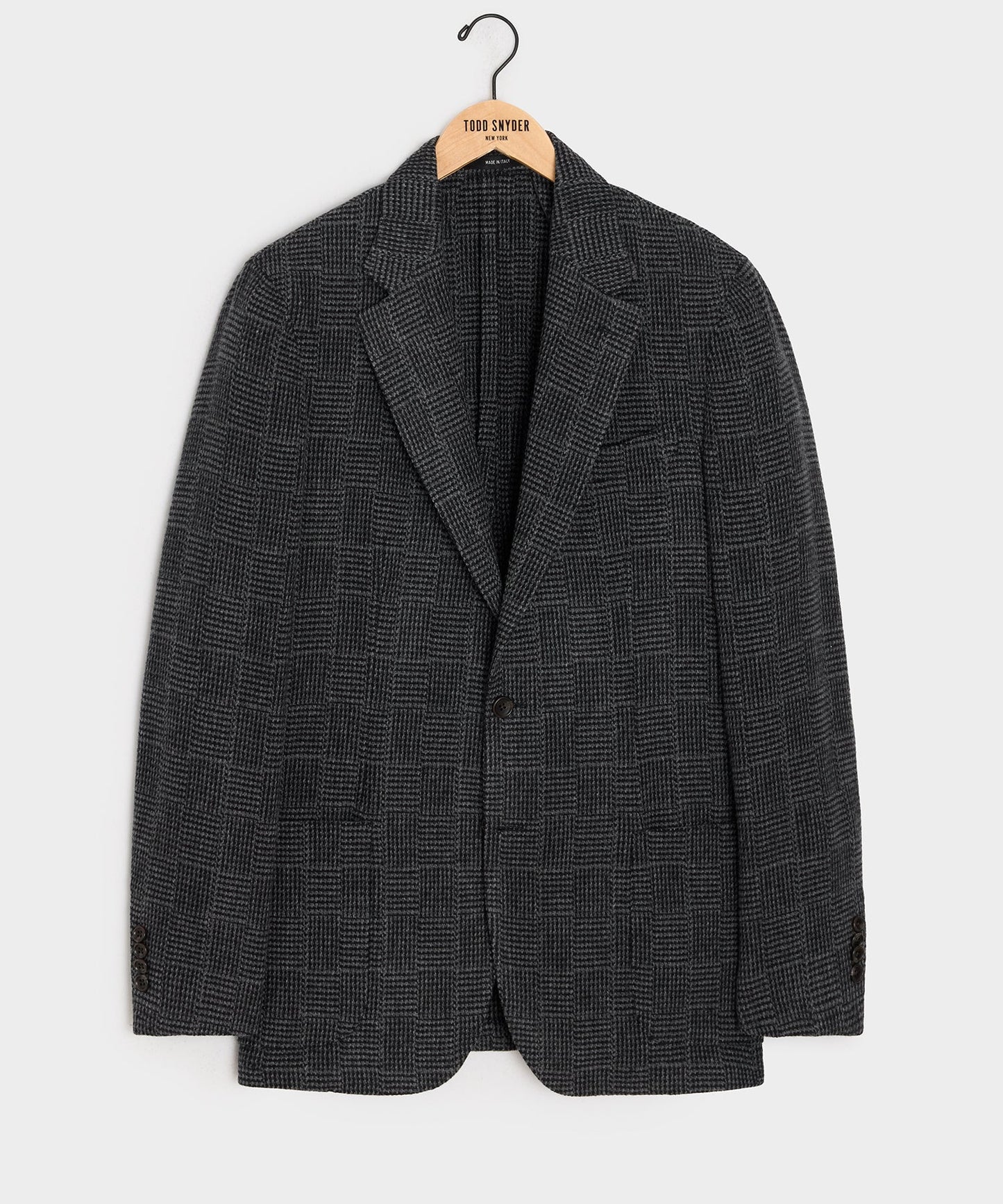Todd Snyder Italian Wool Sport Coat in Grey Houndsooth Glen Plaid Grey
