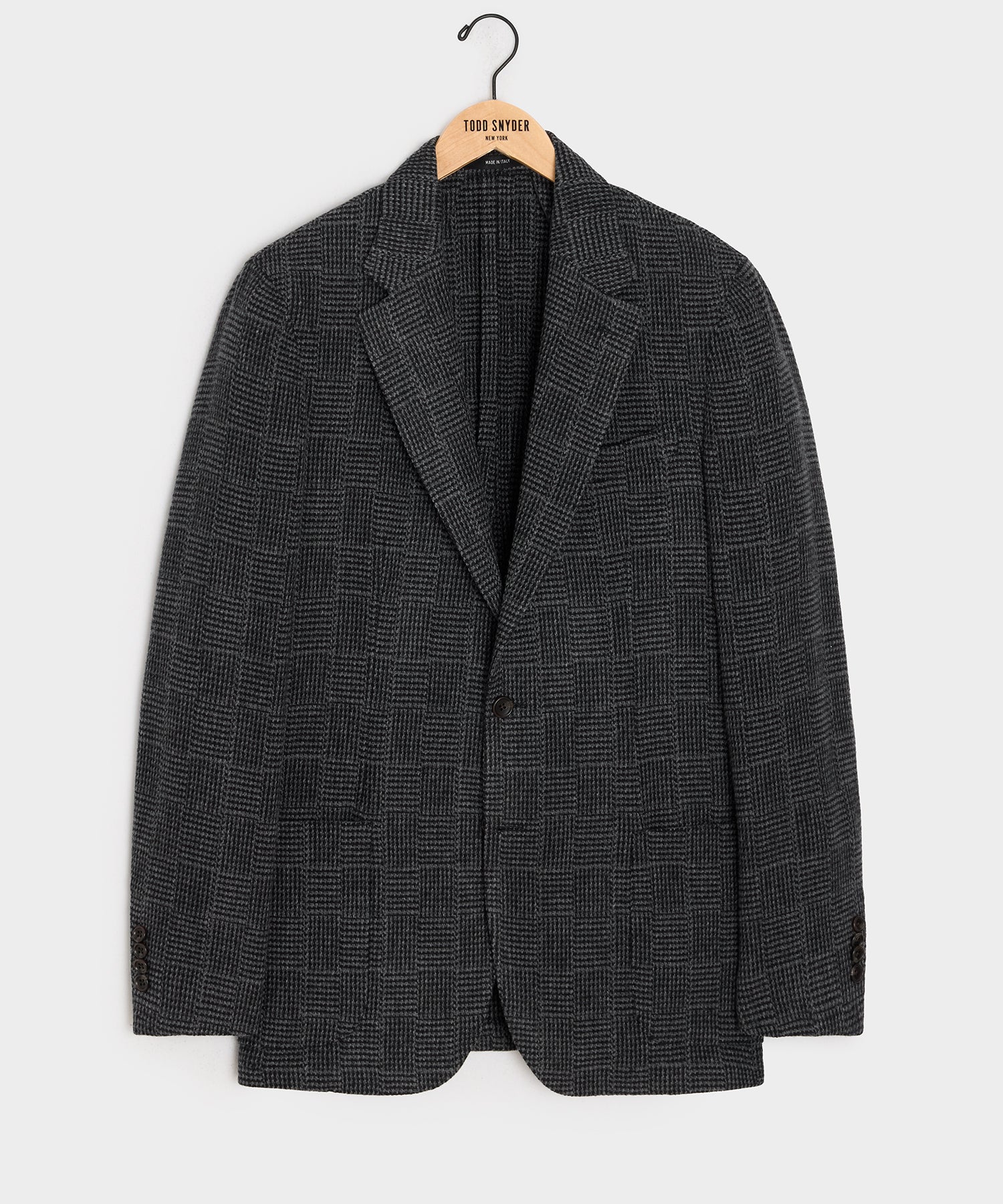 Todd Snyder Italian Wool Sport Coat in Grey Houndsooth Glen Plaid Grey