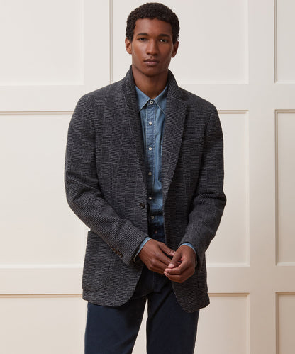 Todd Snyder Italian Wool Sport Coat in Grey Houndsooth Glen Plaid Grey
