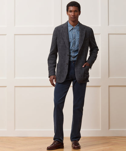 Todd Snyder Italian Wool Sport Coat in Grey Houndsooth Glen Plaid Grey