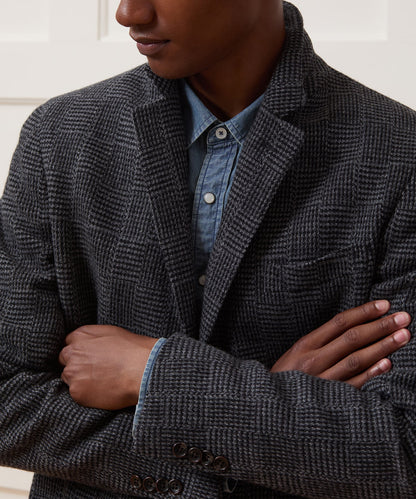 Todd Snyder Italian Wool Sport Coat in Grey Houndsooth Glen Plaid Grey