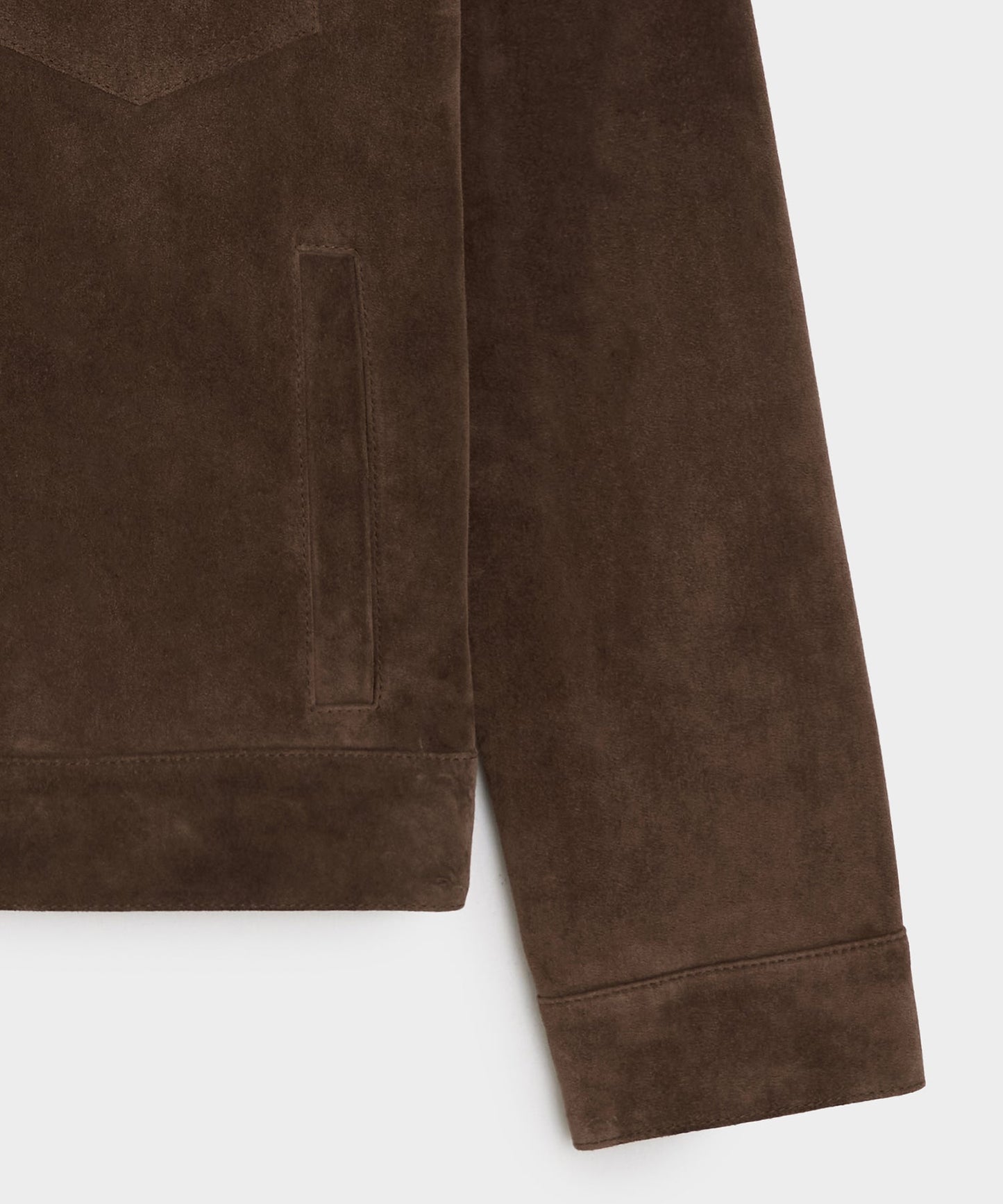 Todd Snyder Italian Suede Snap Dylan Jacket in Rich Brown Rich Brown