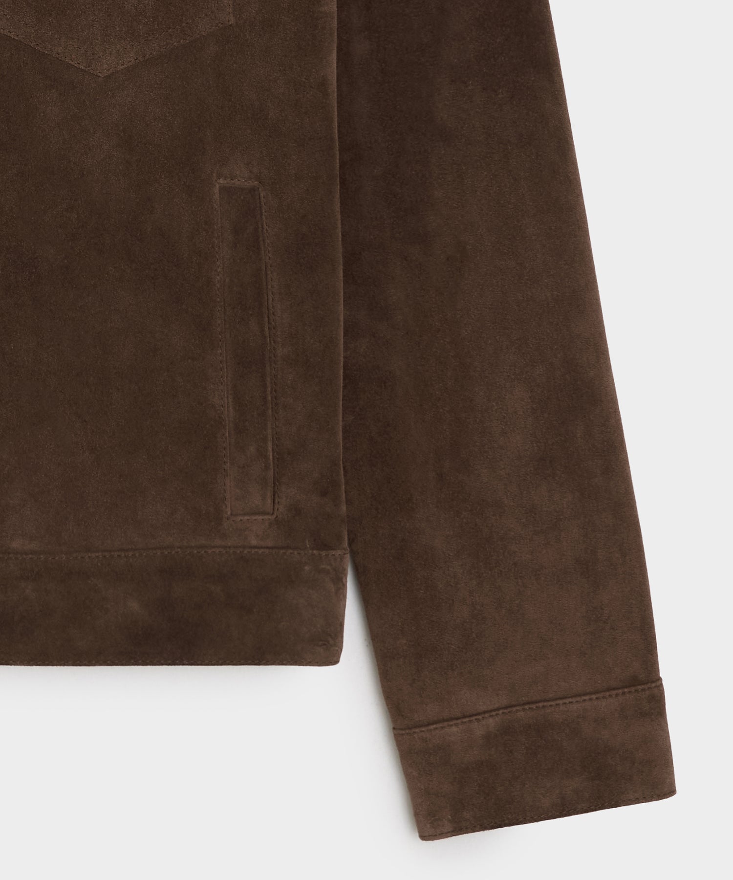 Todd Snyder Italian Suede Snap Dylan Jacket in Rich Brown Rich Brown