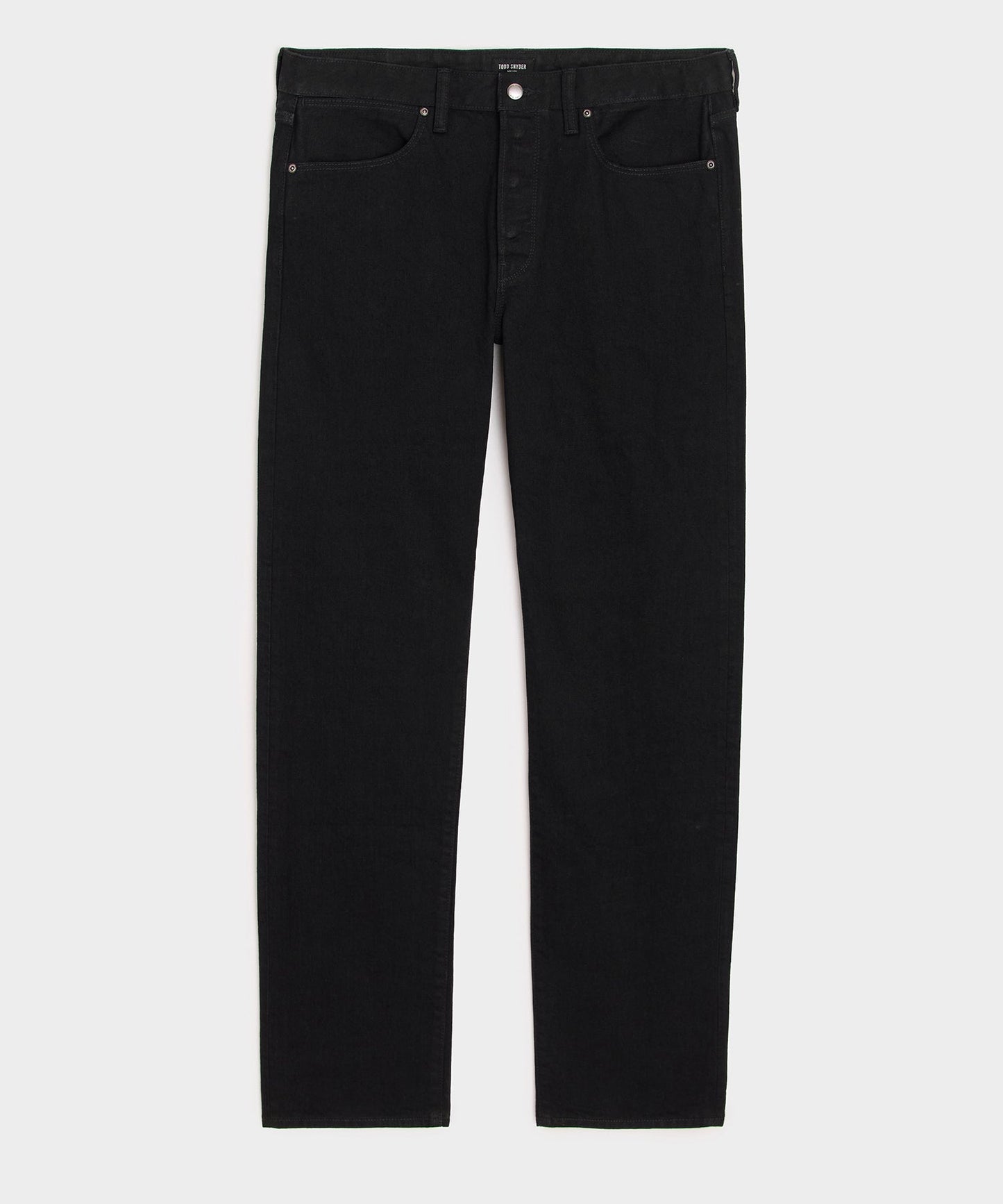 Todd Snyder Straight Japanese Selvedge Stretch Jean in Black Black
