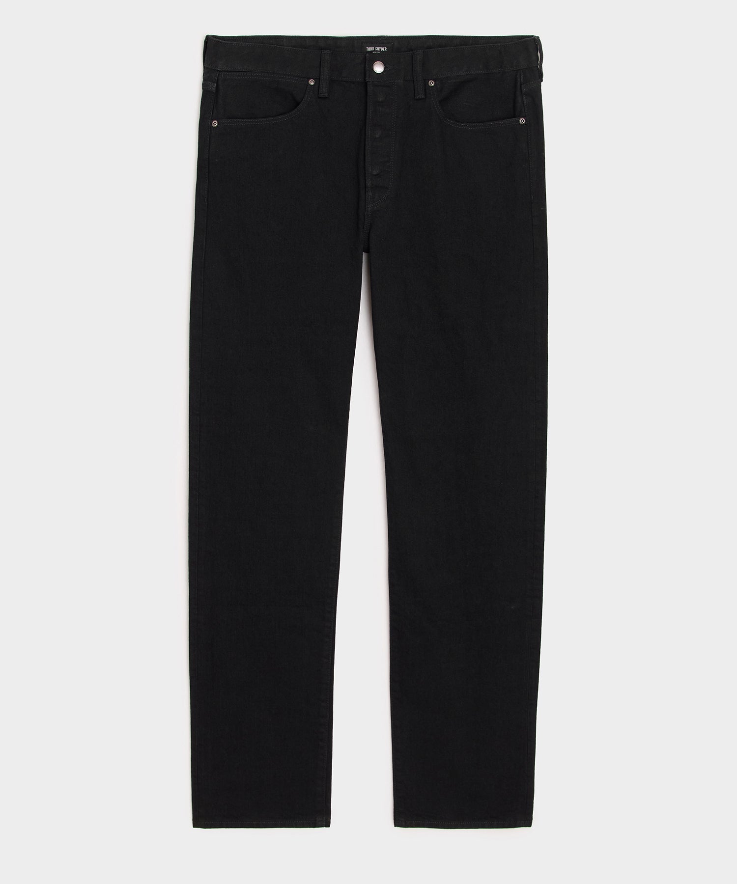 Todd Snyder Straight Japanese Selvedge Stretch Jean in Black Black