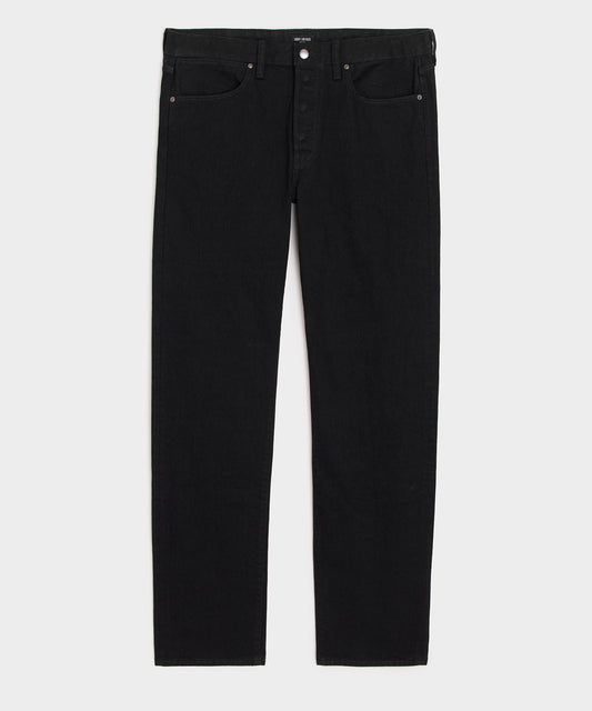 Todd Snyder Straight Japanese Selvedge Stretch Jean in Black Black