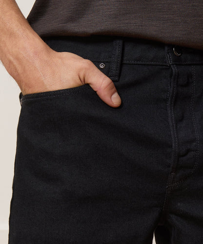 Todd Snyder Straight Japanese Selvedge Stretch Jean in Black Black