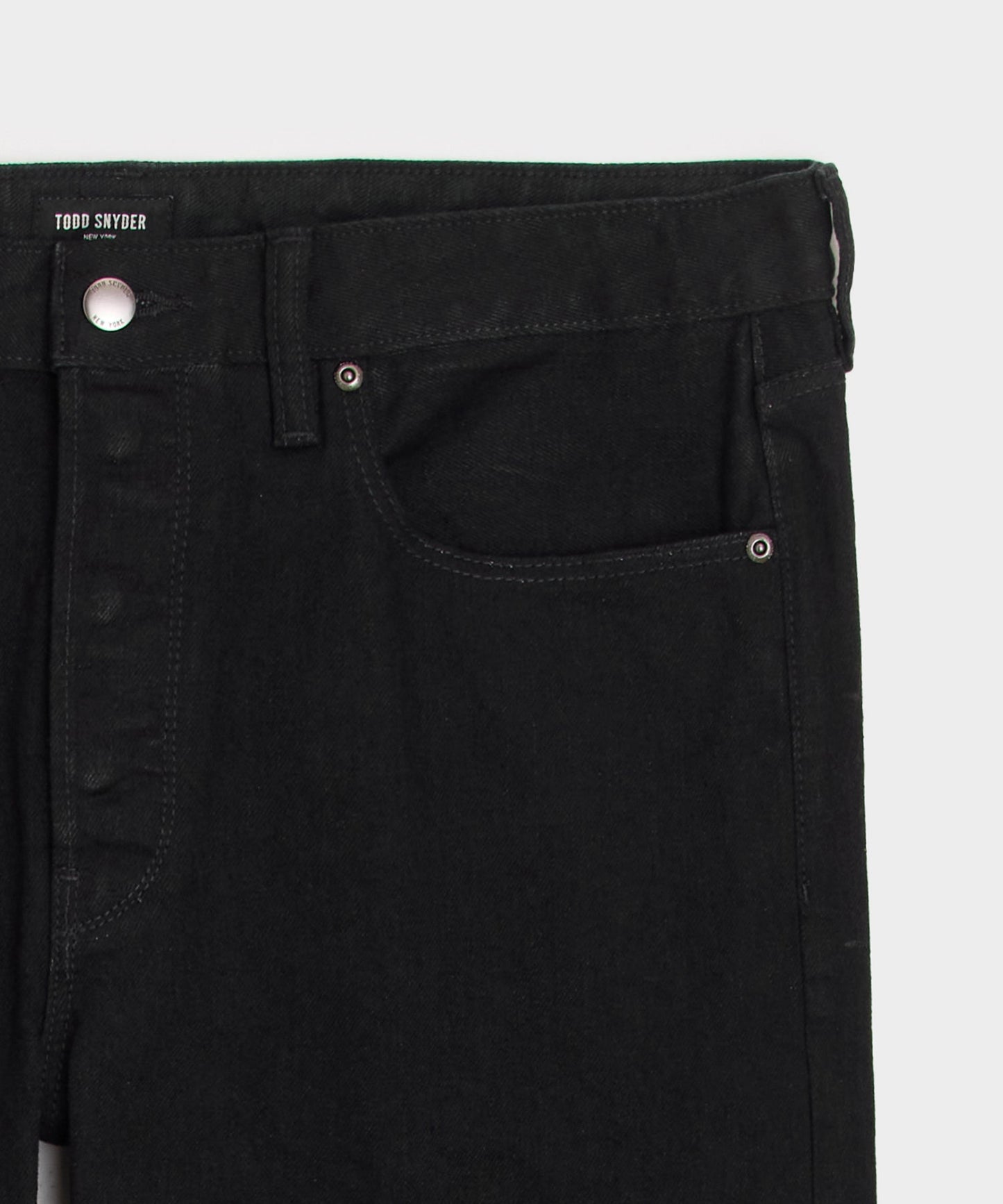 Todd Snyder Straight Japanese Selvedge Stretch Jean in Black Black