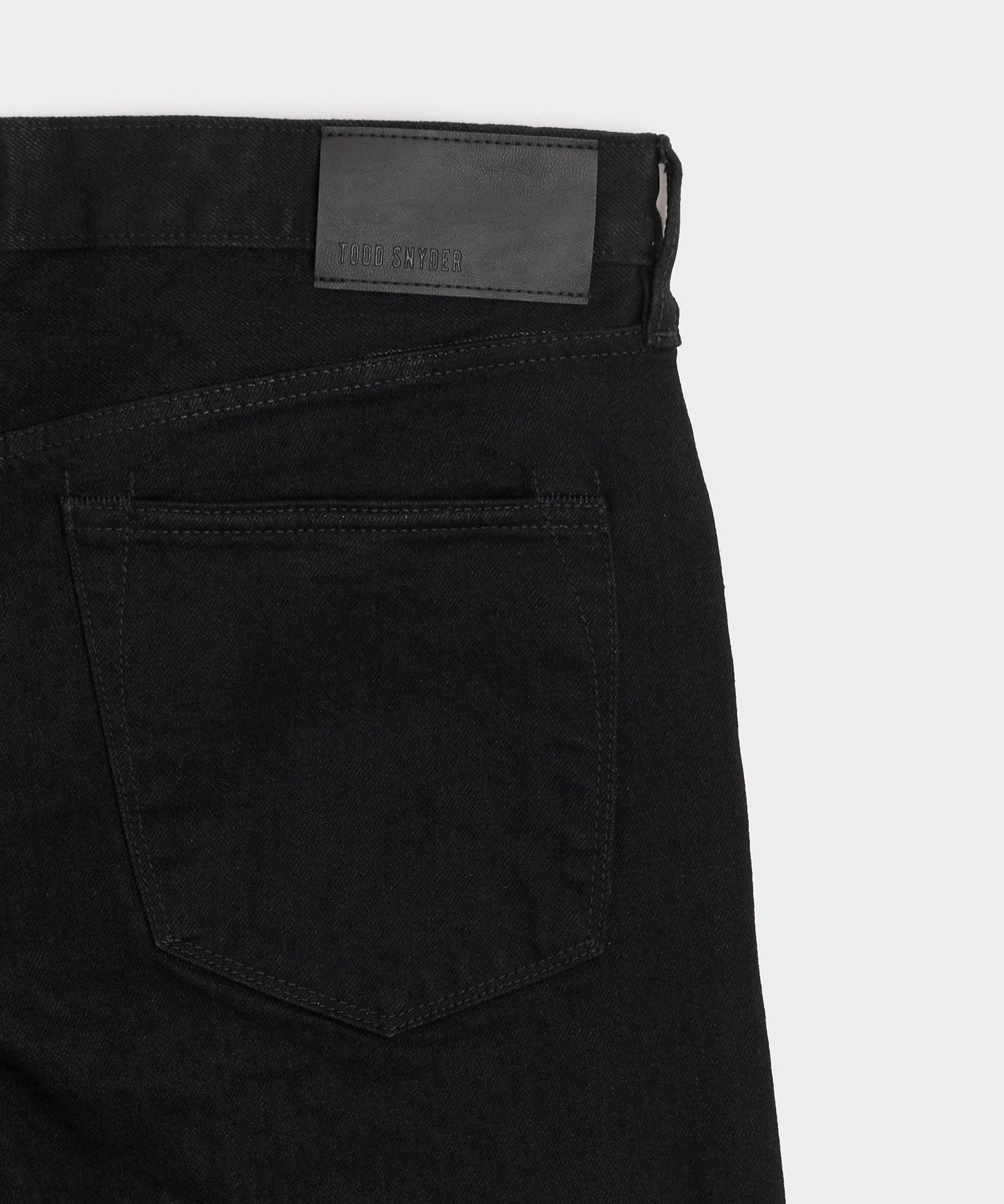 Todd Snyder Straight Japanese Selvedge Stretch Jean in Black Black