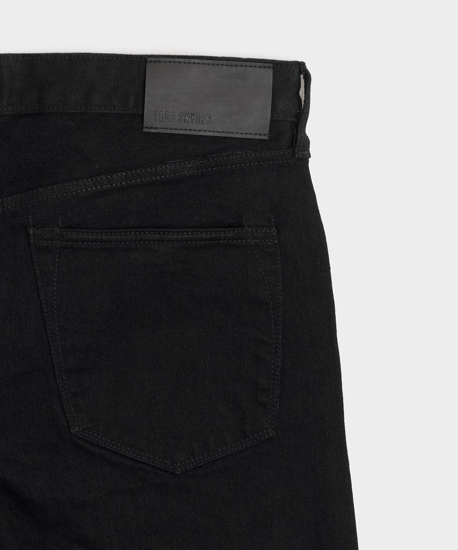 Todd Snyder Straight Japanese Selvedge Stretch Jean in Black Black