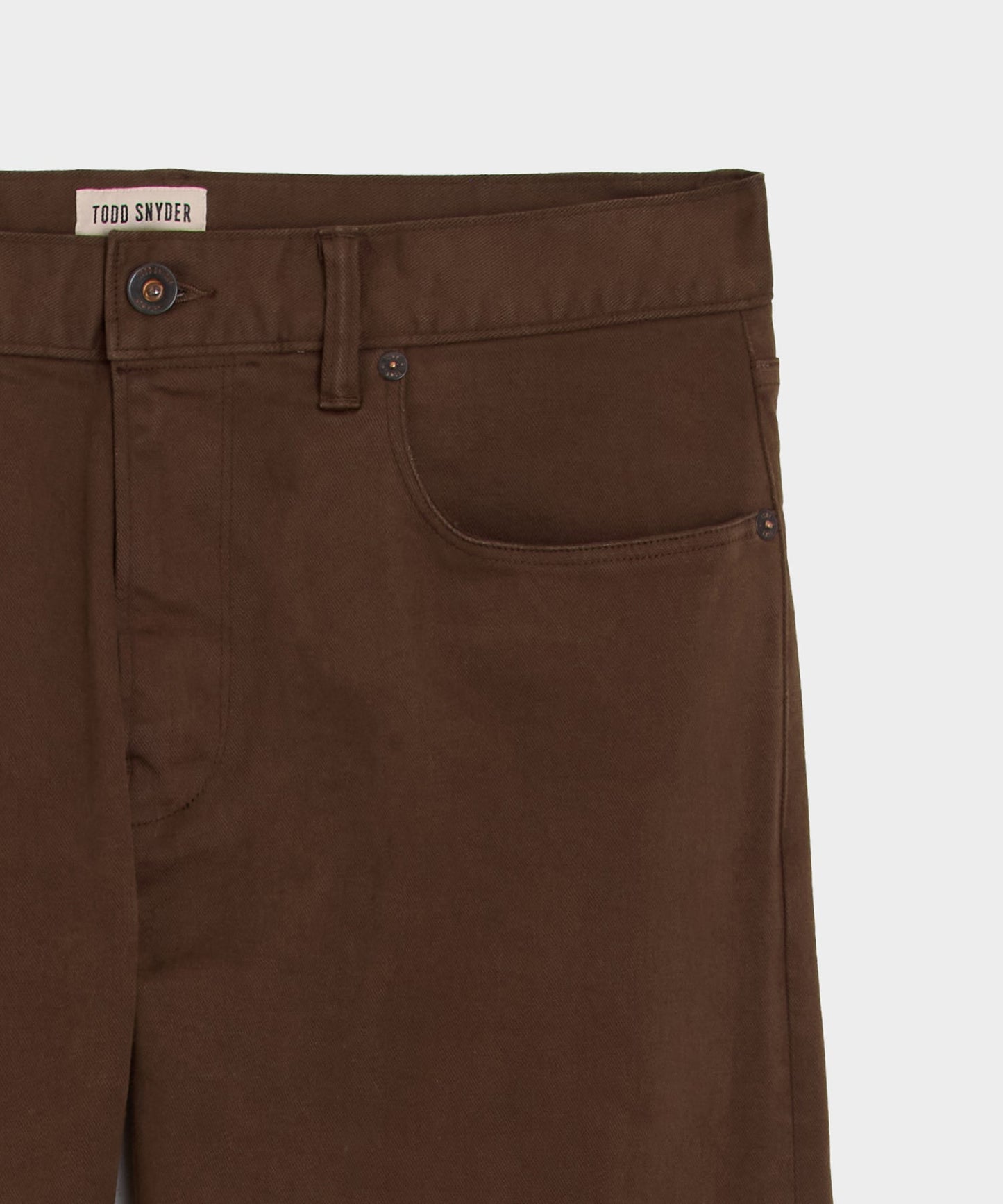 Todd Snyder Slim Garment-Dyed 5-Pocket Chino in Glazed Pecan Glazed Pecan