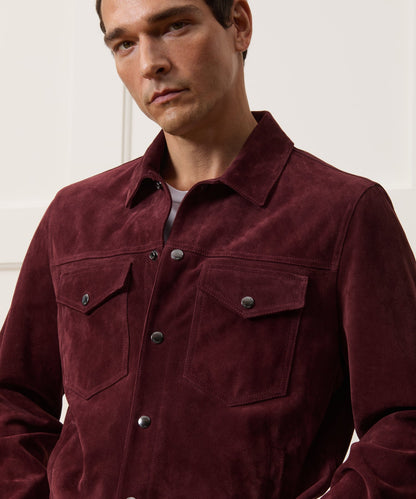 Todd Snyder Italian Suede Snap Dylan Jacket in Oxblood Red Oxblood Red