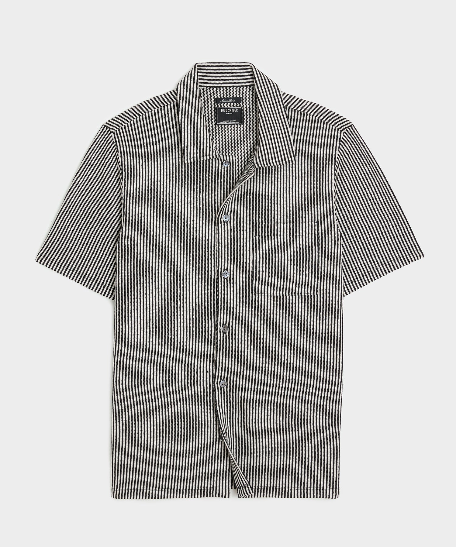 Todd Snyder Linen-Cotton Polo in Black Black