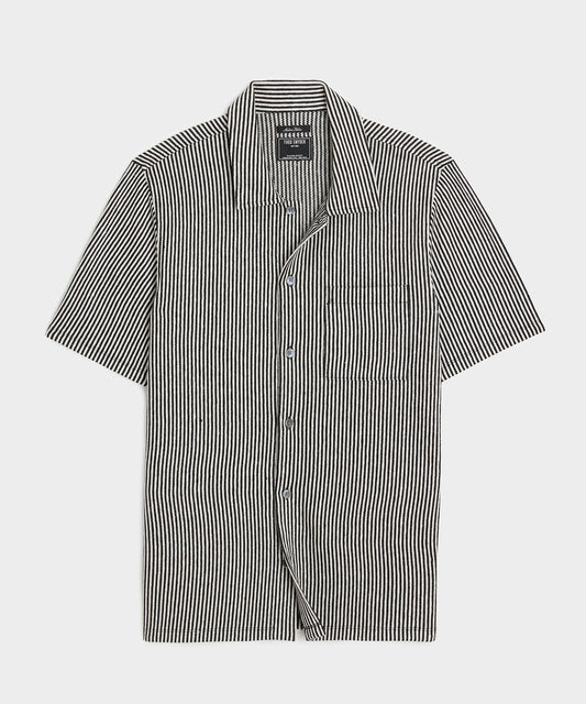 Todd Snyder Linen-Cotton Polo in Black Black
