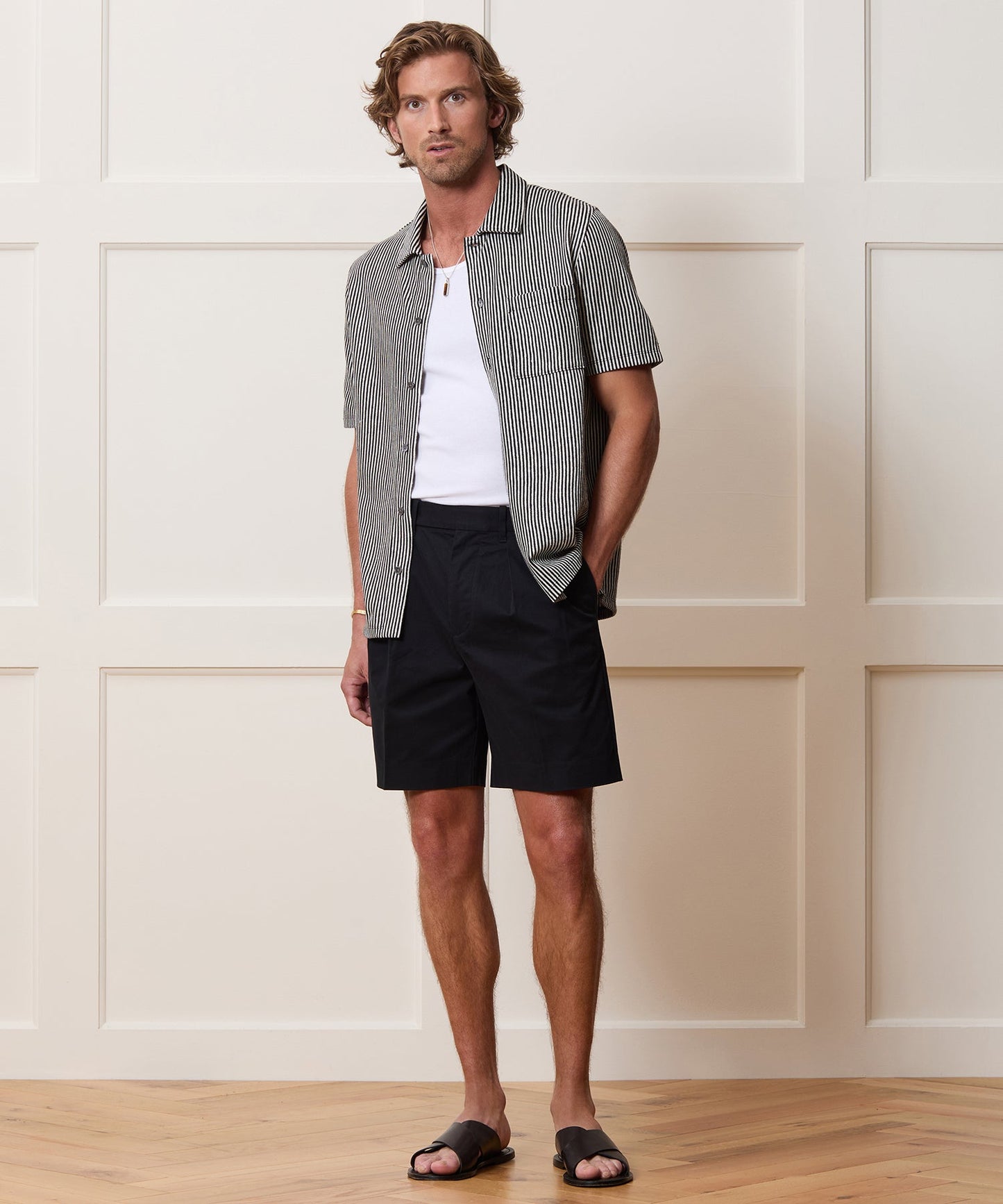 Todd Snyder Linen-Cotton Polo in Black Black