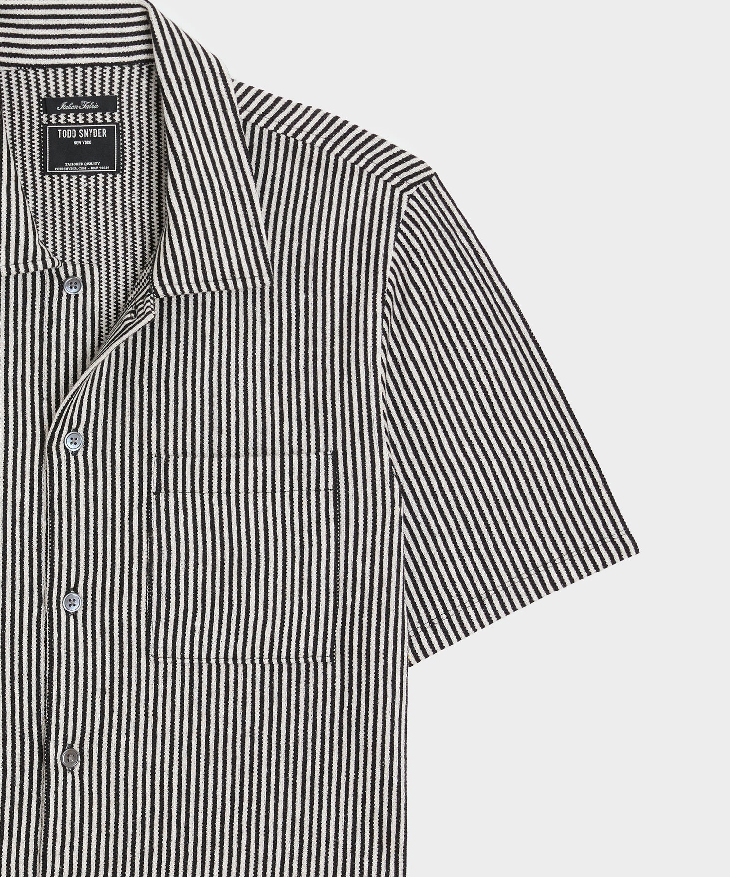 Todd Snyder Linen-Cotton Polo in Black Black