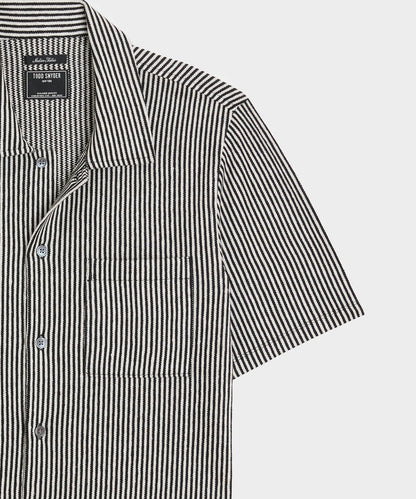 Todd Snyder Linen-Cotton Polo in Black Black