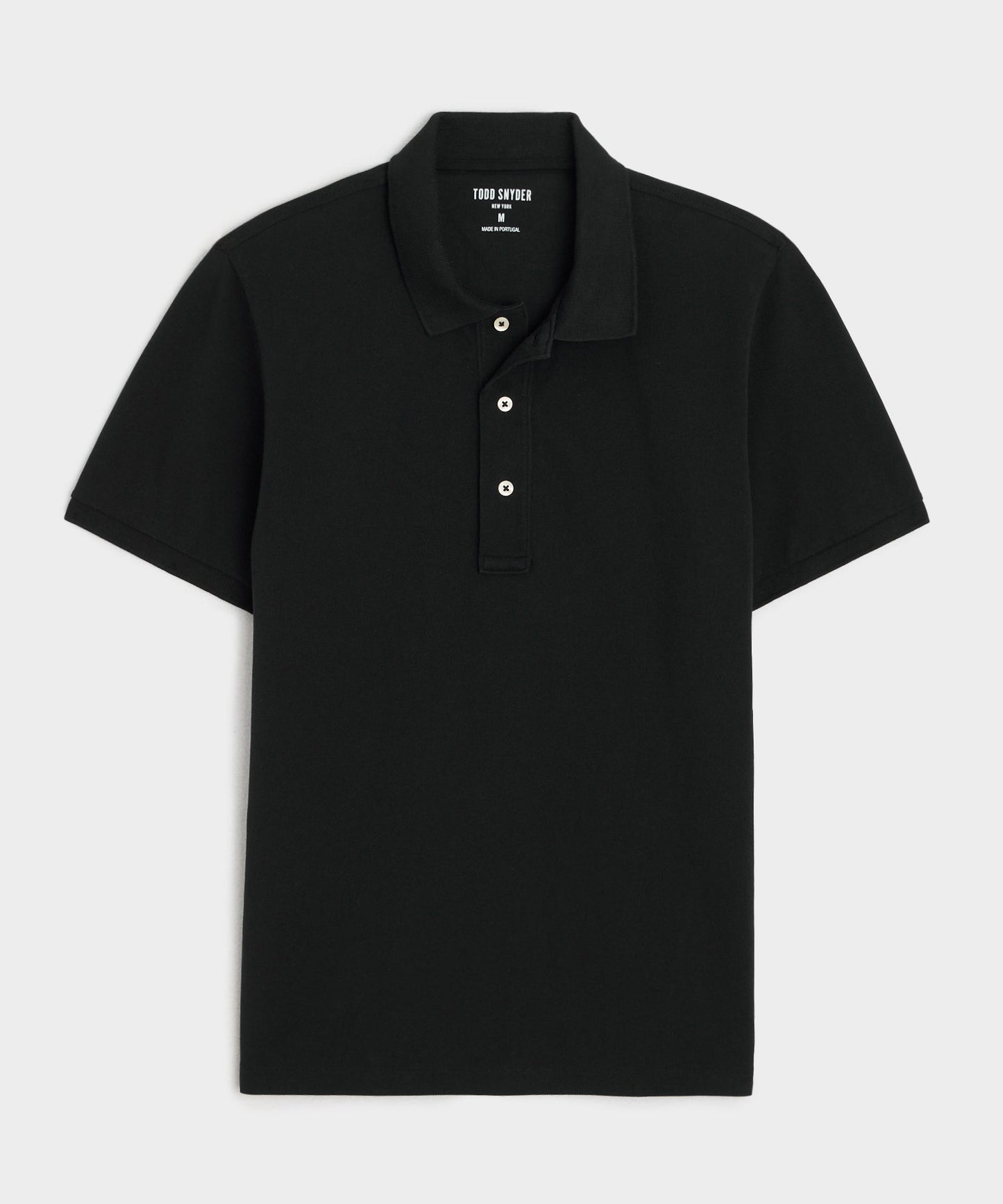 Todd Snyder Cotton Pique Polo in Pitch Black Pitch Black