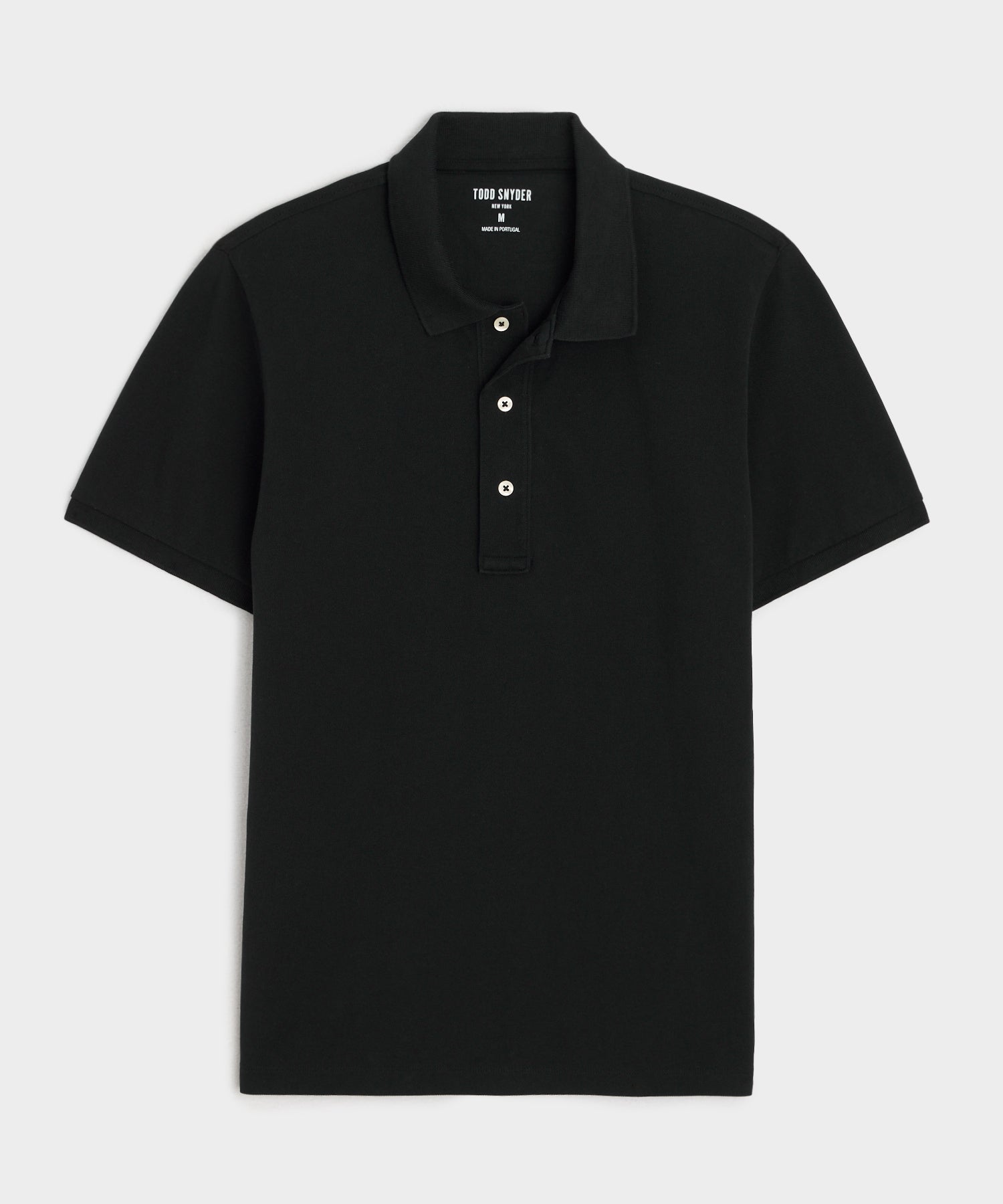 Todd Snyder Cotton Pique Polo in Pitch Black Pitch Black