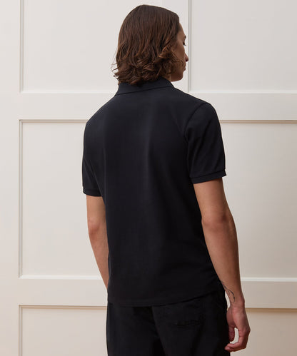 Todd Snyder Cotton Pique Polo in Pitch Black Pitch Black
