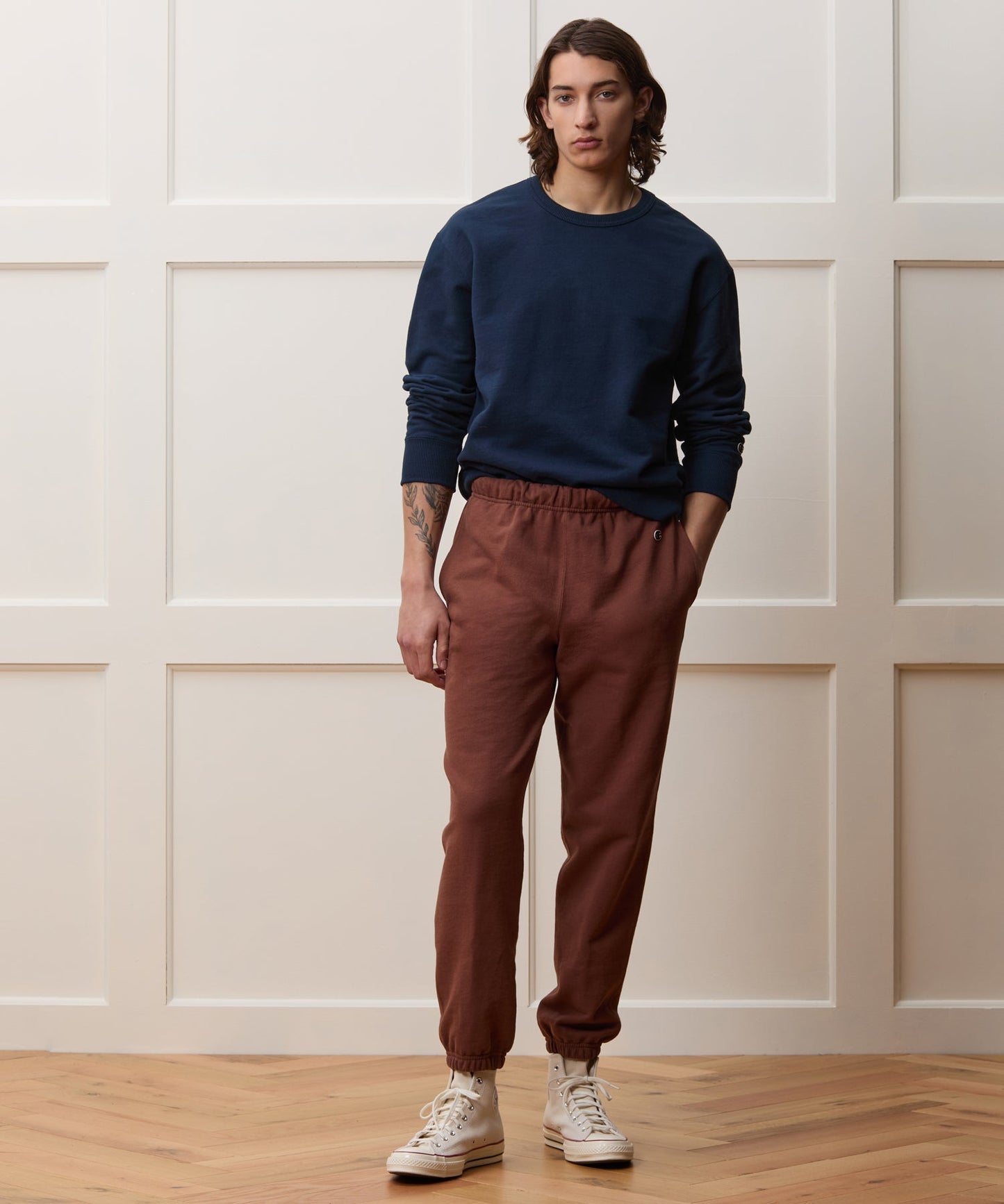Todd Snyder Champion Relaxed French Terry Crewneck in Classic Navy Classic Navy