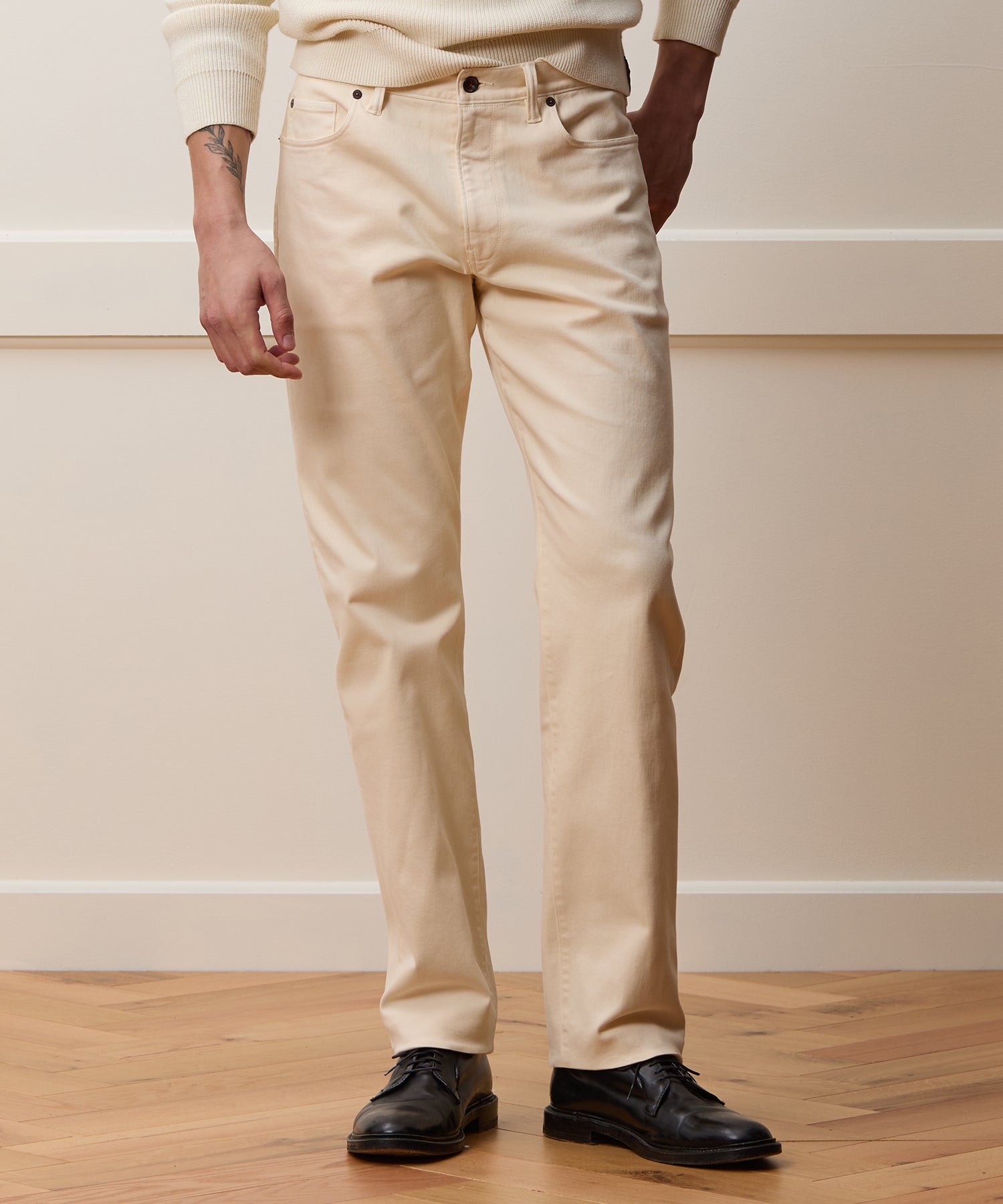 Todd Snyder Vintage Straight Fit 5-Pocket Chino in Canvas Canvas