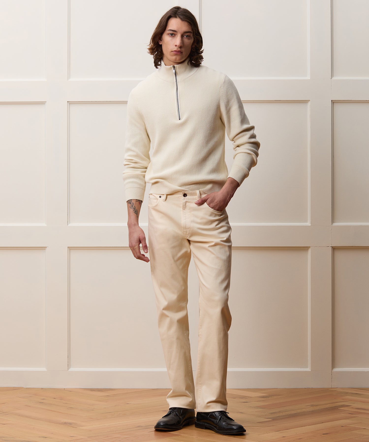 Todd Snyder Vintage Straight Fit 5-Pocket Chino in Canvas Canvas