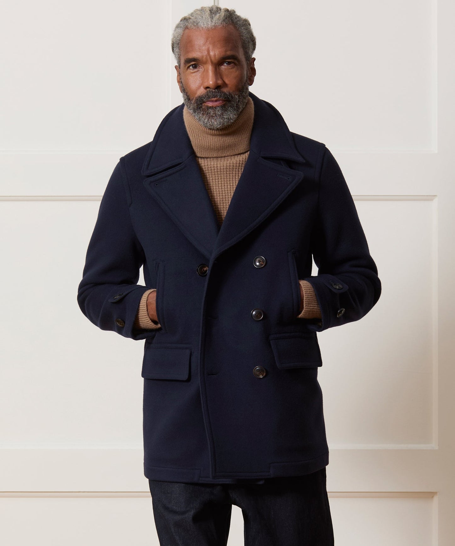 Todd Snyder Italian Wool-Alpaca Peacoat Navy