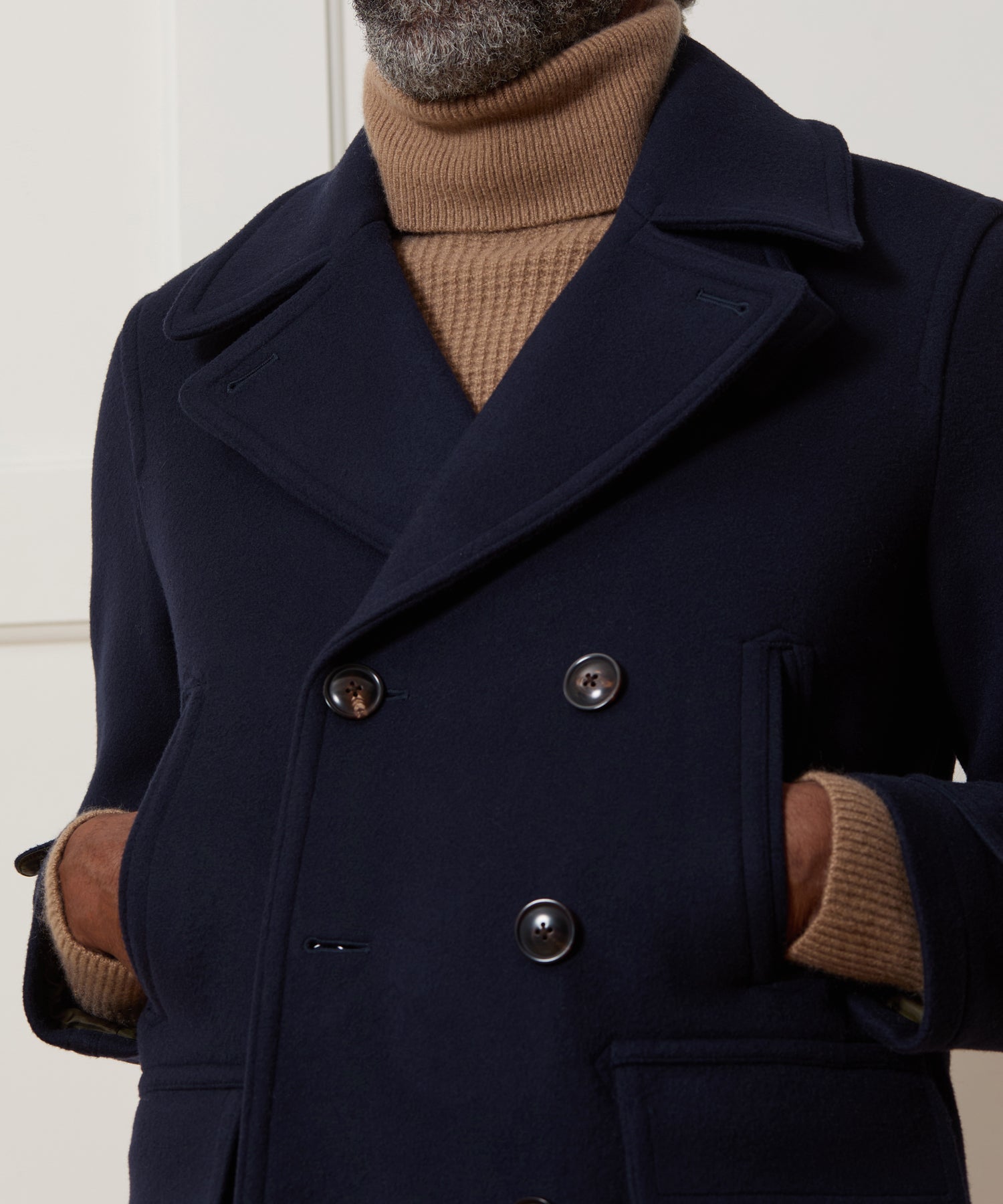 Todd Snyder Italian Wool-Alpaca Peacoat Navy