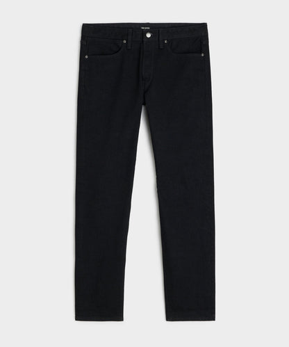 Todd Snyder Slim Japanese Selvedge Stretch Jean in Black Black