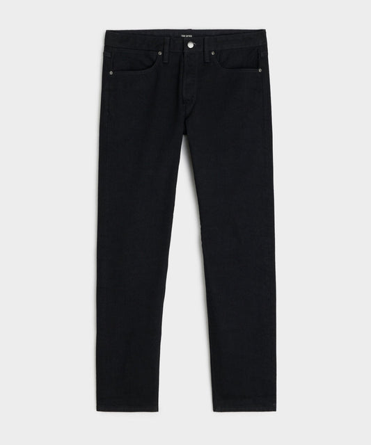 Todd Snyder Slim Japanese Selvedge Stretch Jean in Black Black