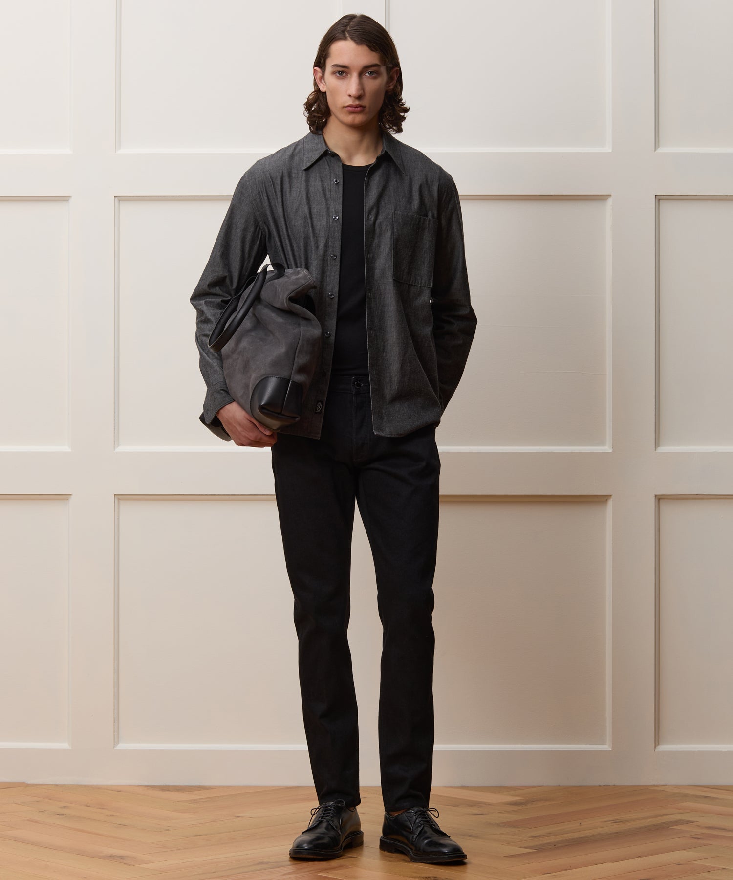 Todd Snyder Slim Japanese Selvedge Stretch Jean in Black Black