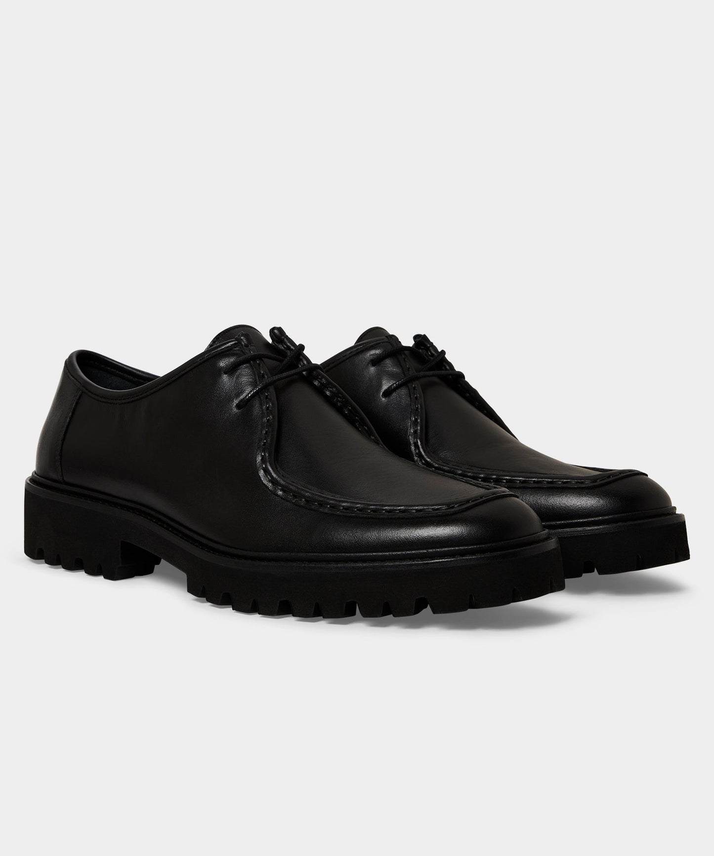 Todd Snyder City Derby Loafer in Black Leather Black
