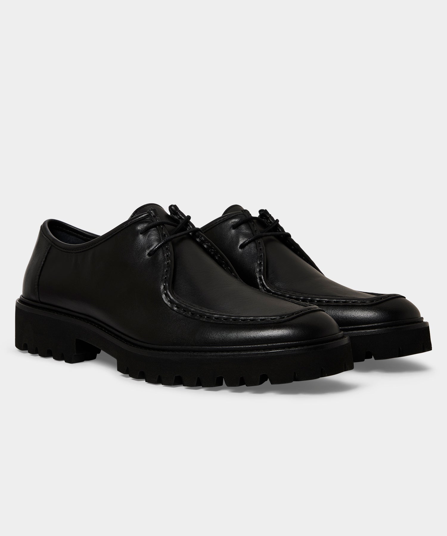 Todd Snyder City Derby Loafer in Black Leather Black