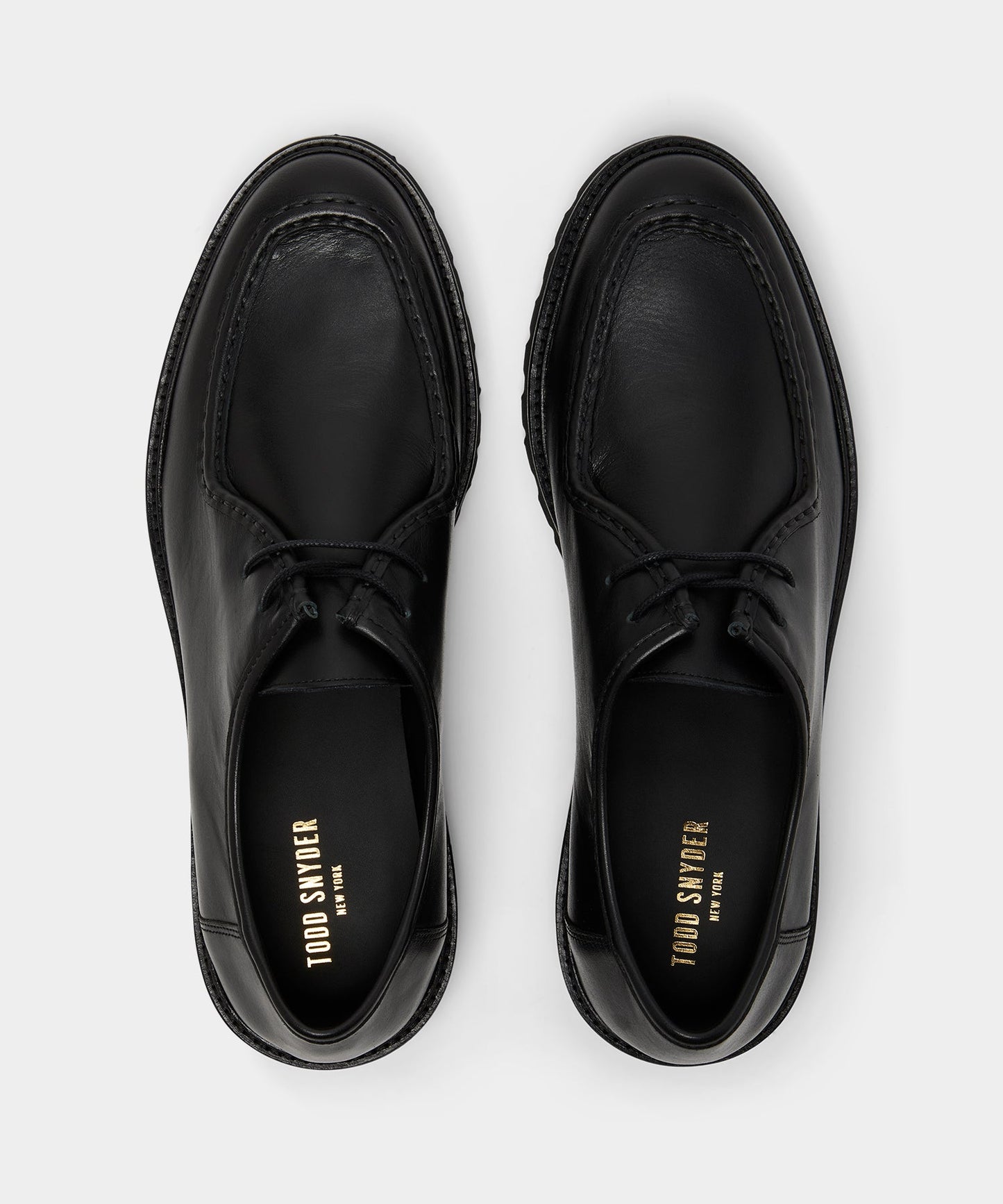 Todd Snyder City Derby Loafer in Black Leather Black