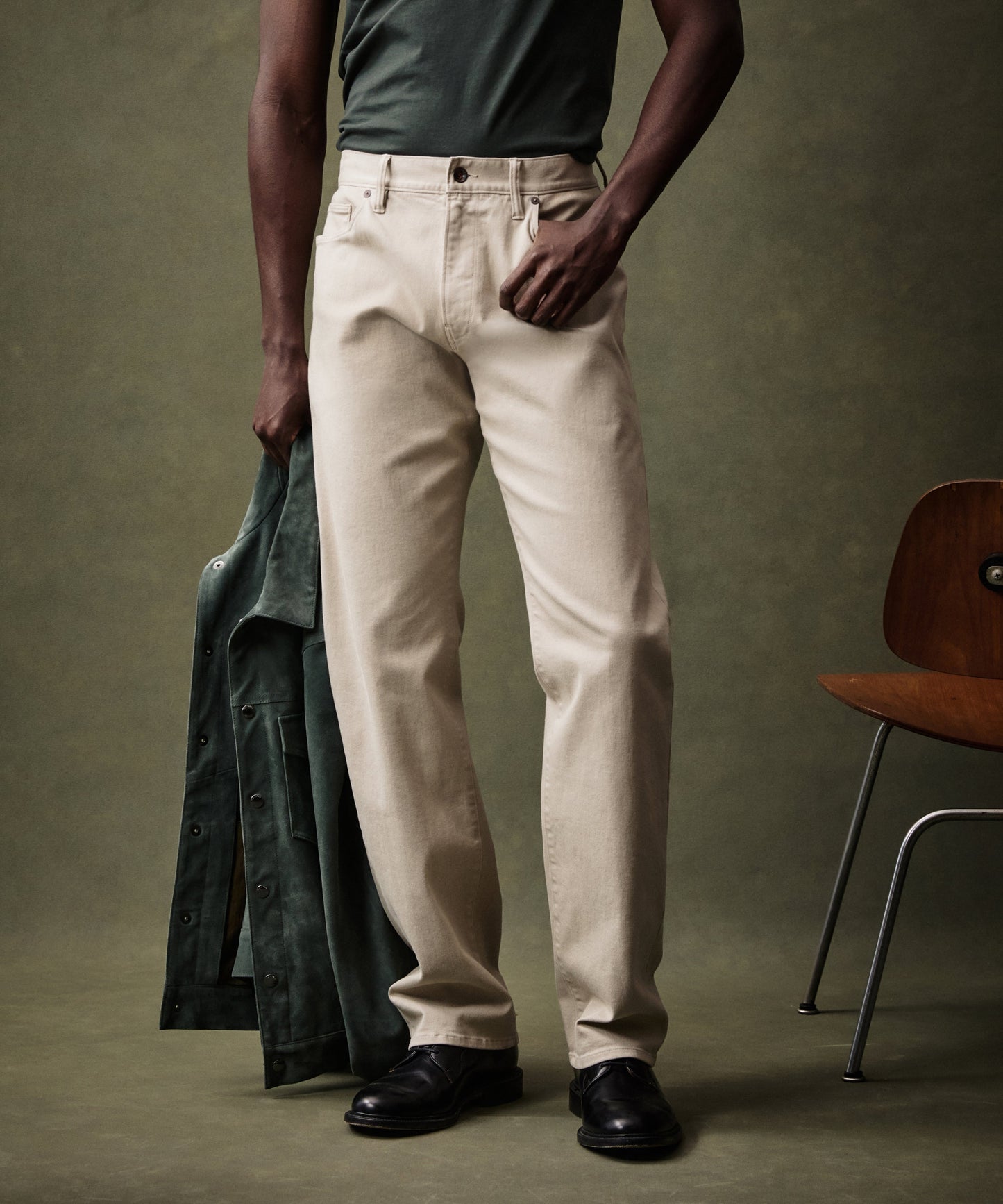 Todd Snyder Straight Fit 5-Pocket Chino Stone