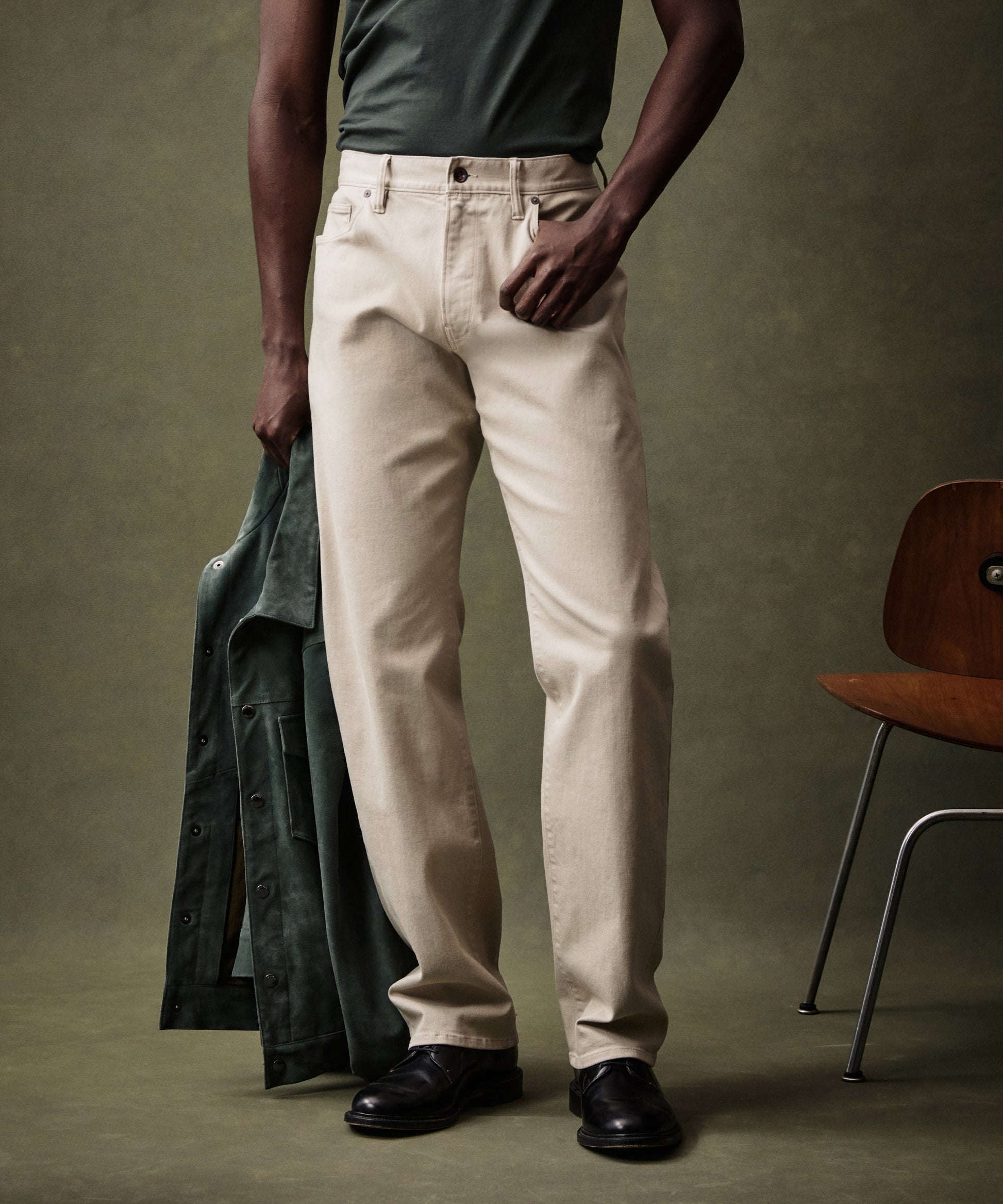 Todd Snyder Straight Fit 5-Pocket Chino Stone