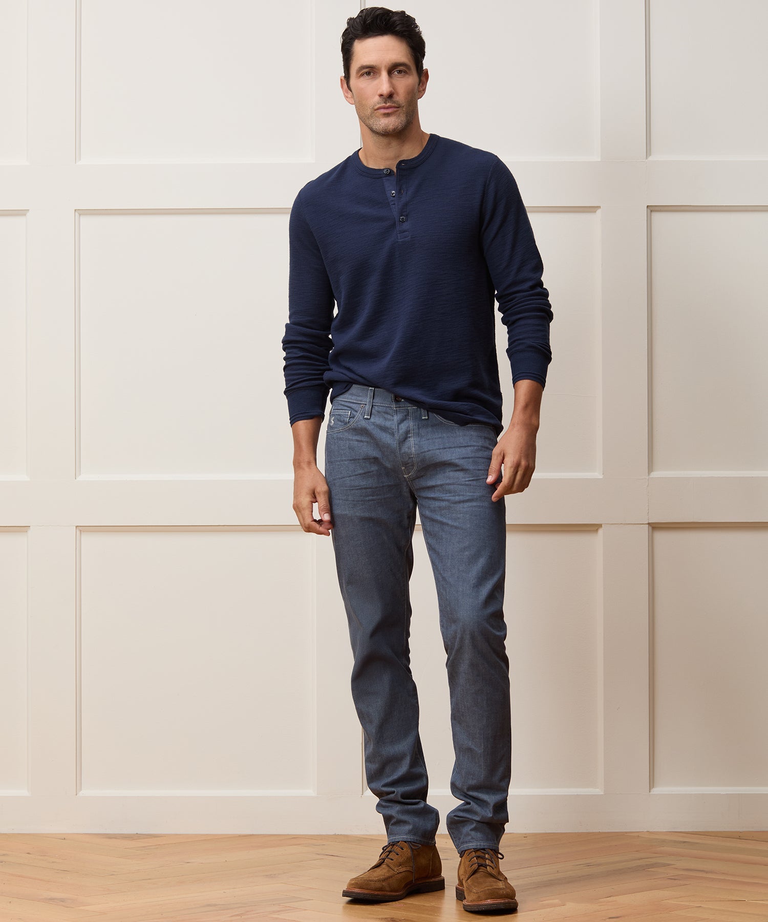 Todd Snyder Slim Lightweight Japanese Selvedge Jean in Slate Blue Slate Blue