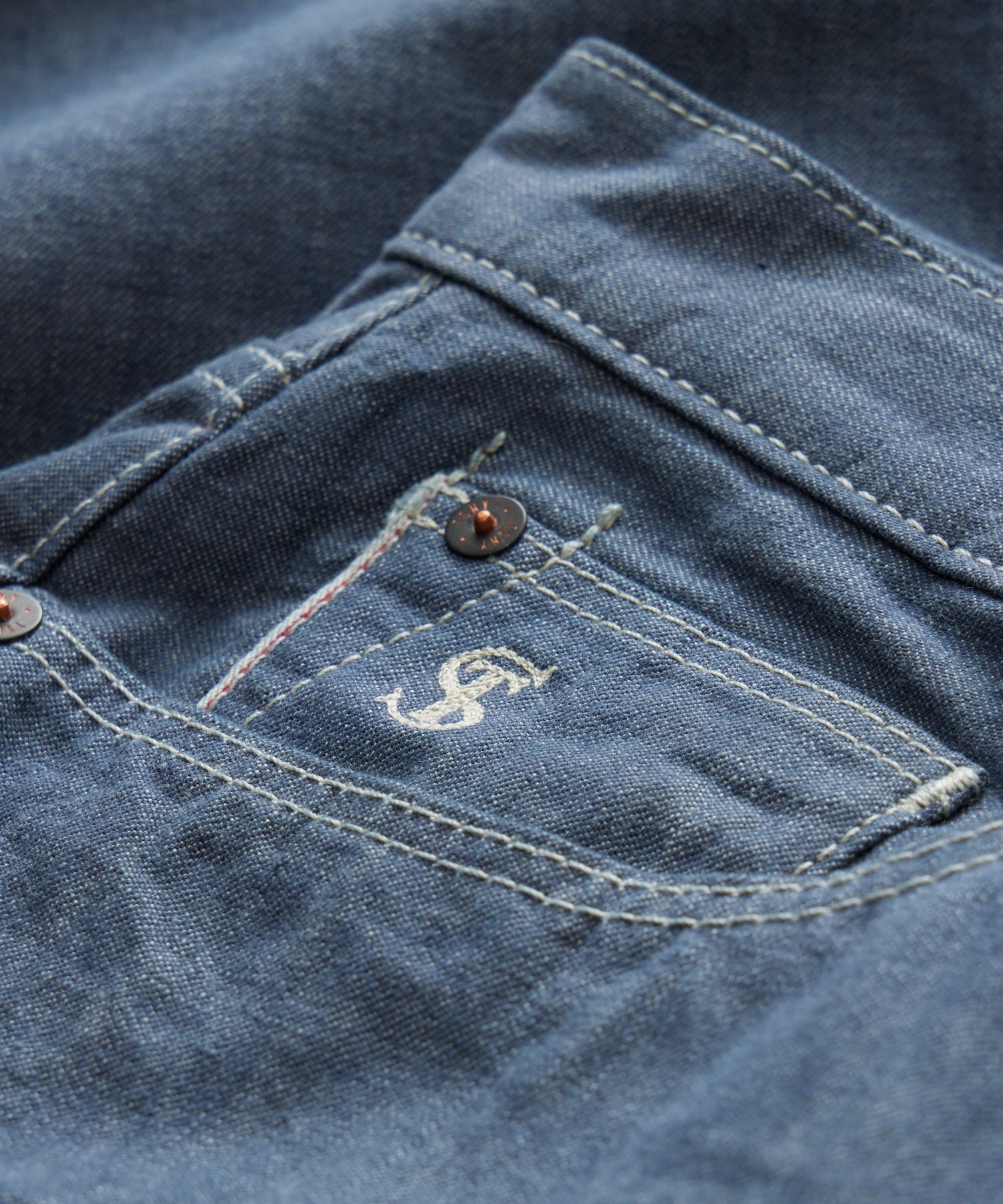 Todd Snyder Slim Lightweight Japanese Selvedge Jean in Slate Blue Slate Blue