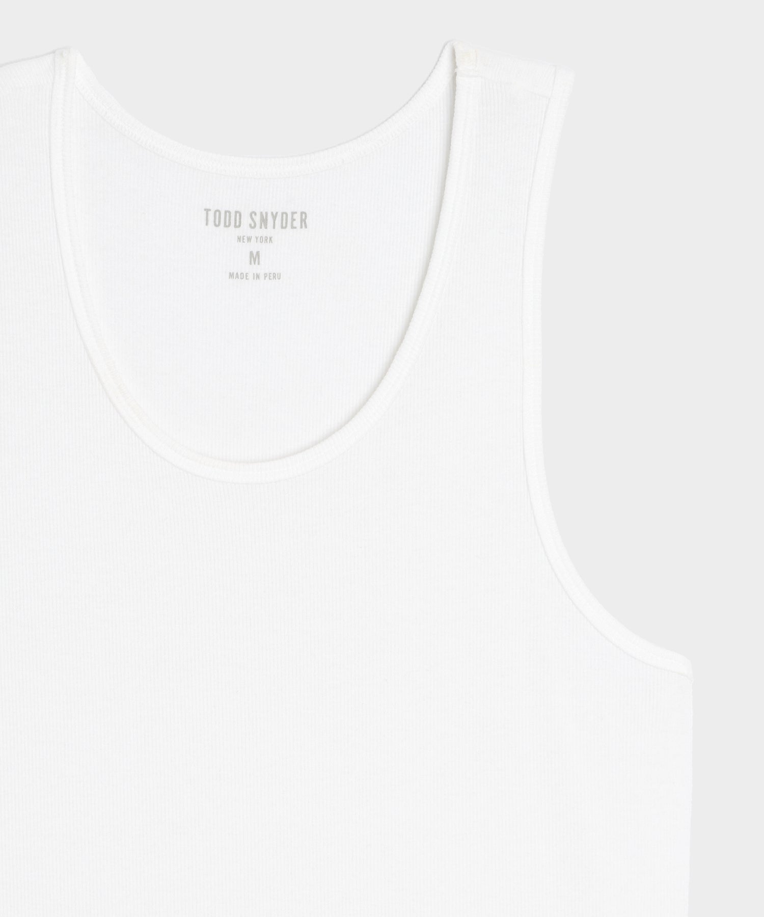 Todd Snyder Slim Ribbed Tank in White White